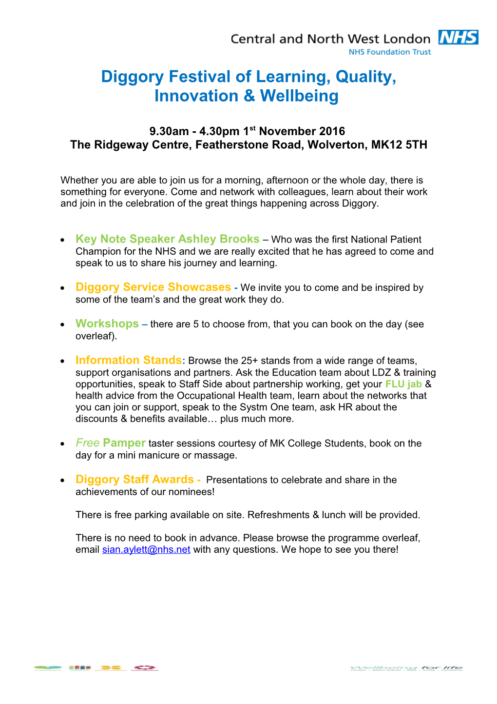 Diggory Festival of Learning, Quality, Innovation &Wellbeing