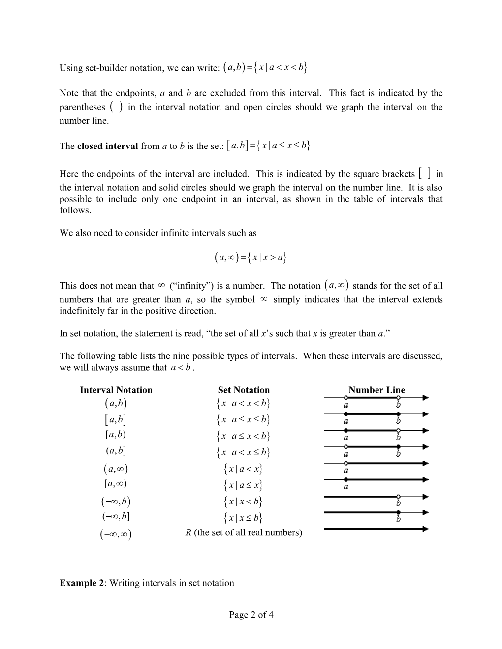 Sets and Intervals 1