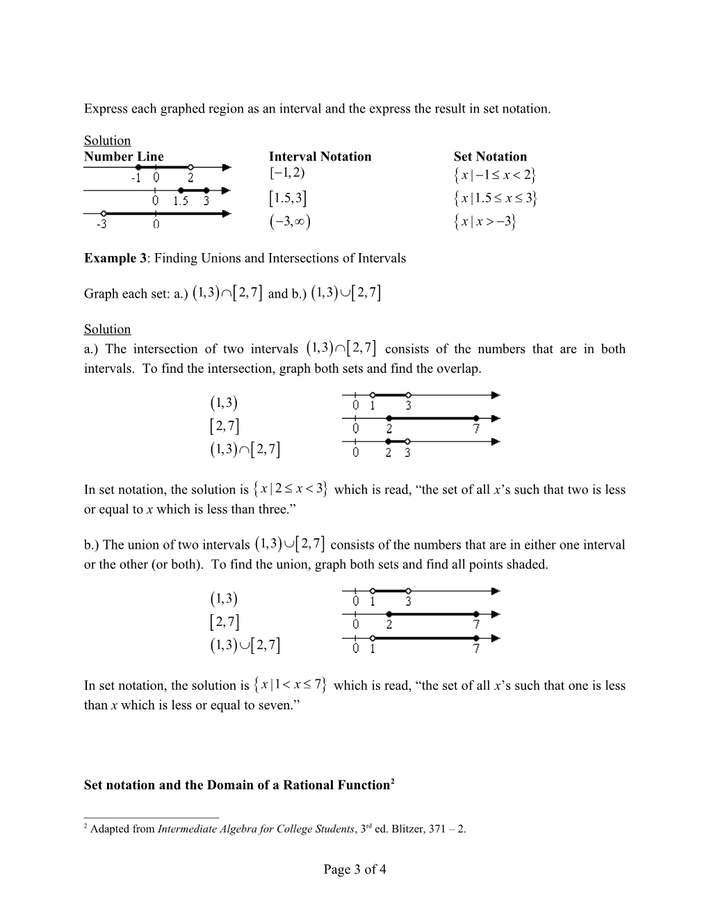 Sets and Intervals 1