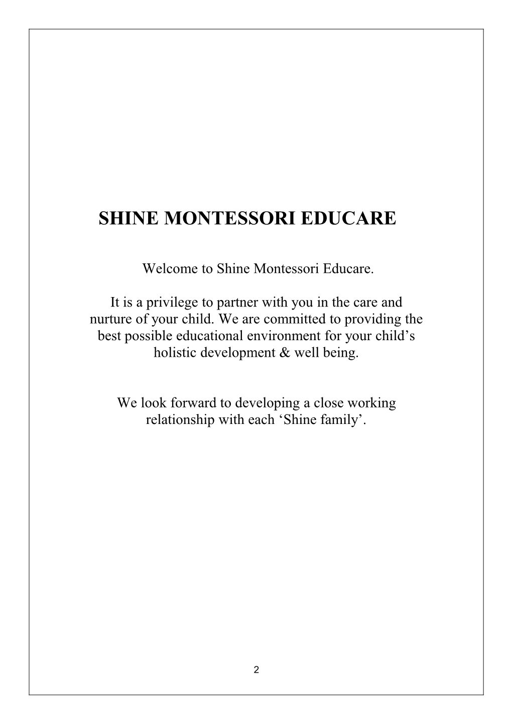 Shine Montessori Educare