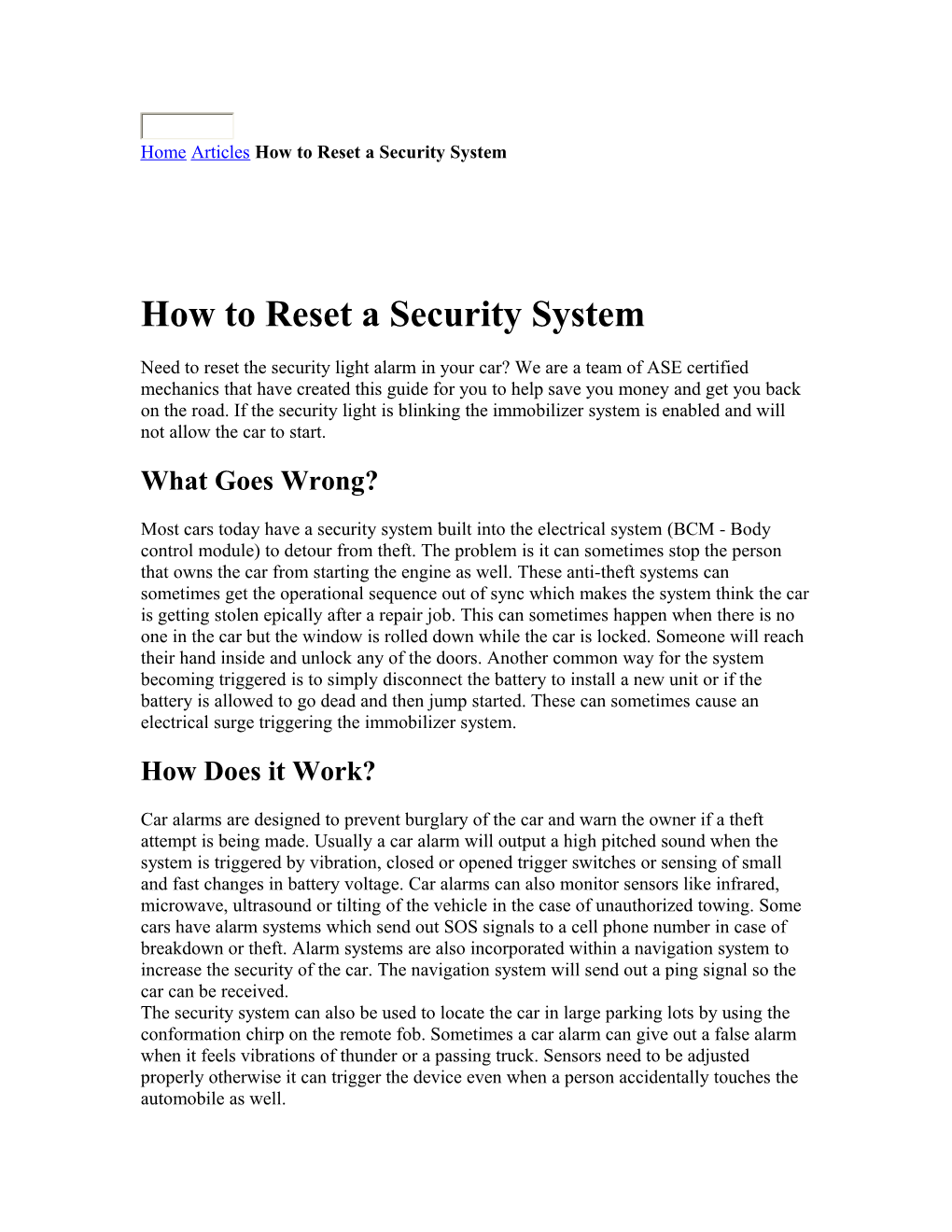 Homearticles How to Reset a Security System