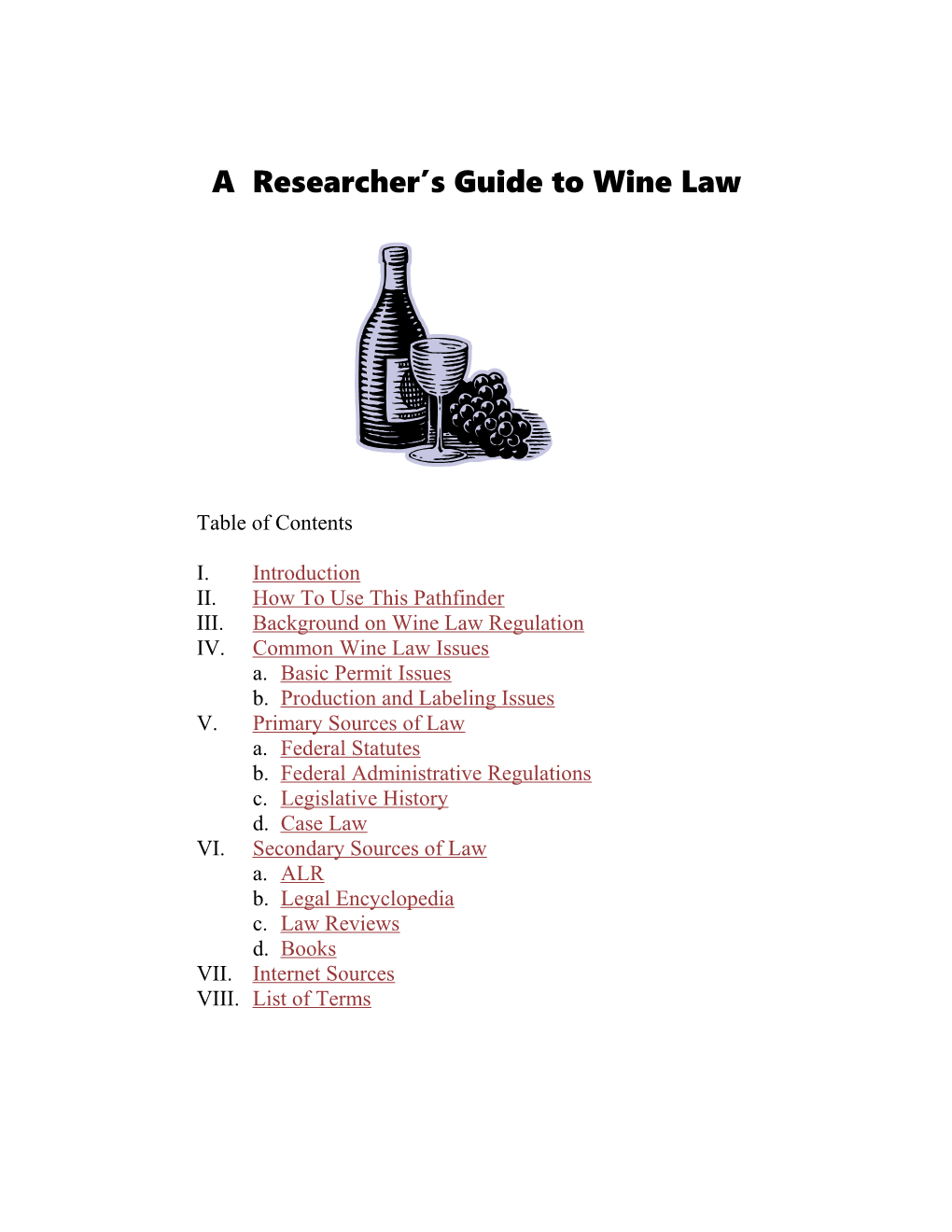 A Researcher S Guide to Wine Law