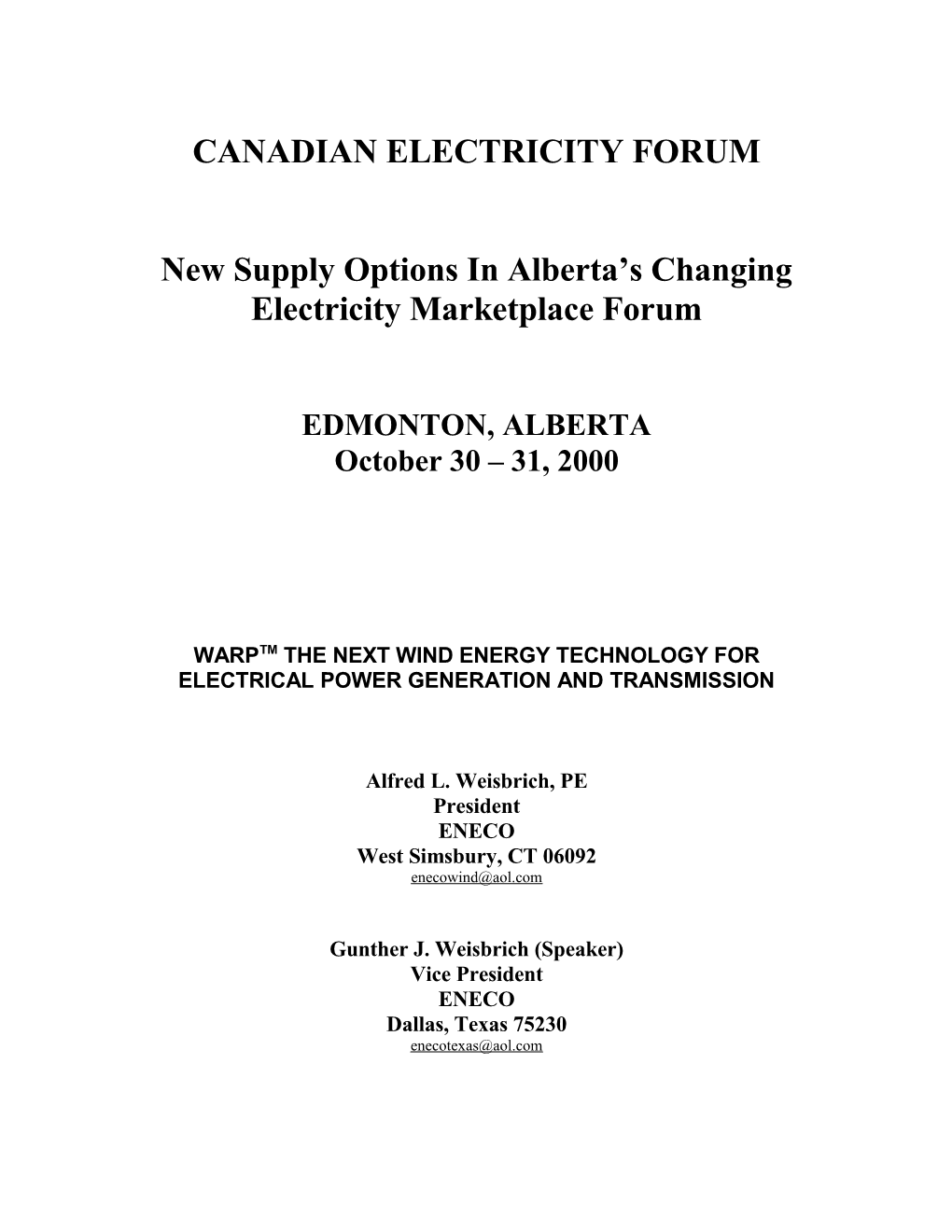 Canadian Electricity Forum