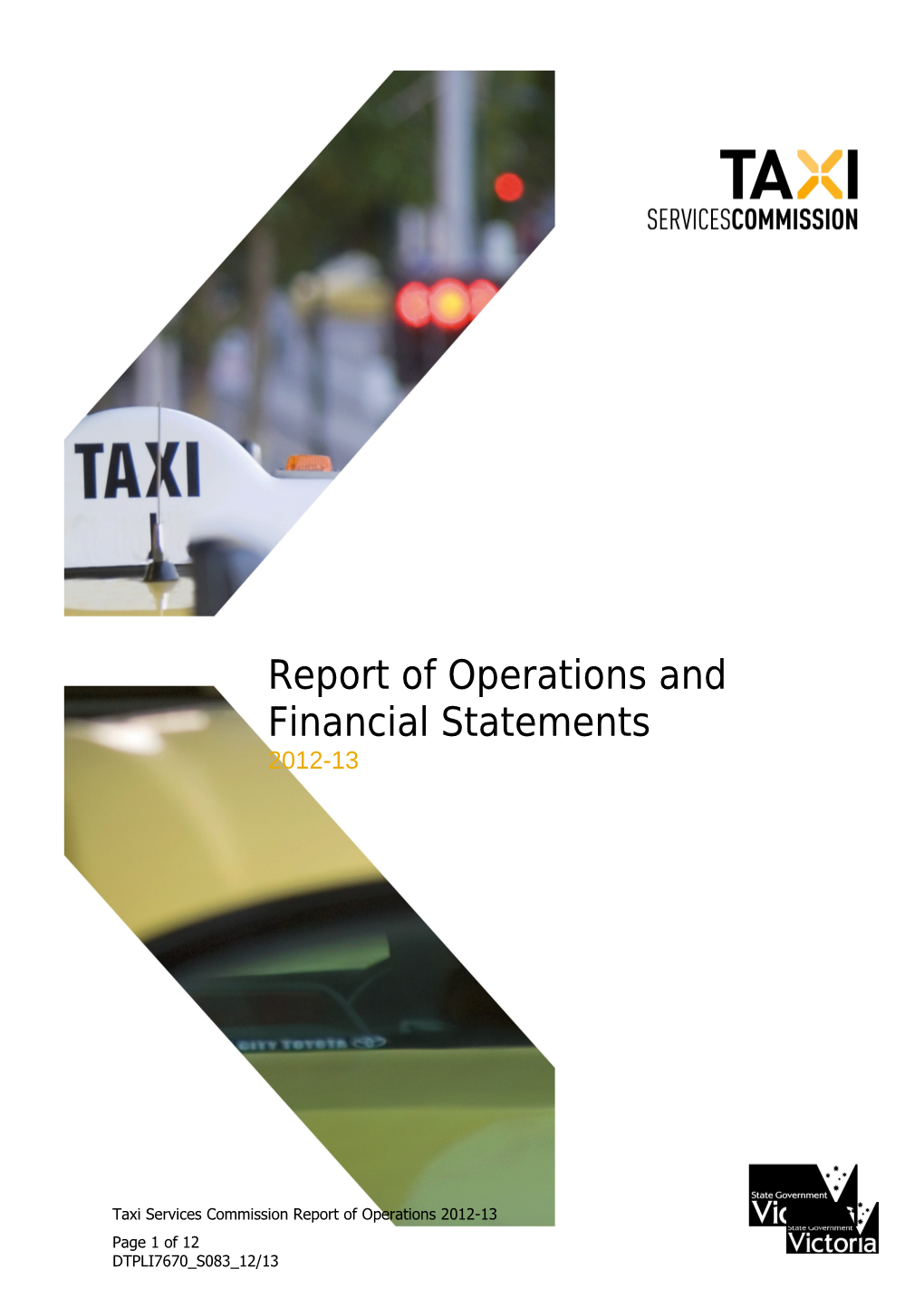 TSC Report of Operations and Financial Statements 2012-13