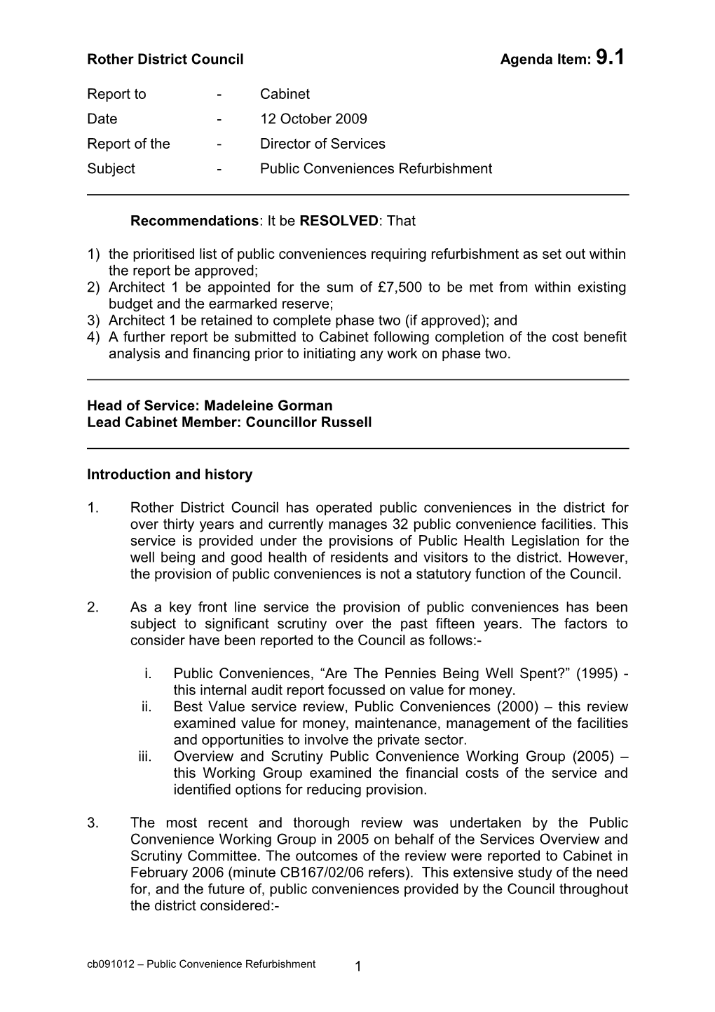 Rother District Council Agenda Item: 9.1
