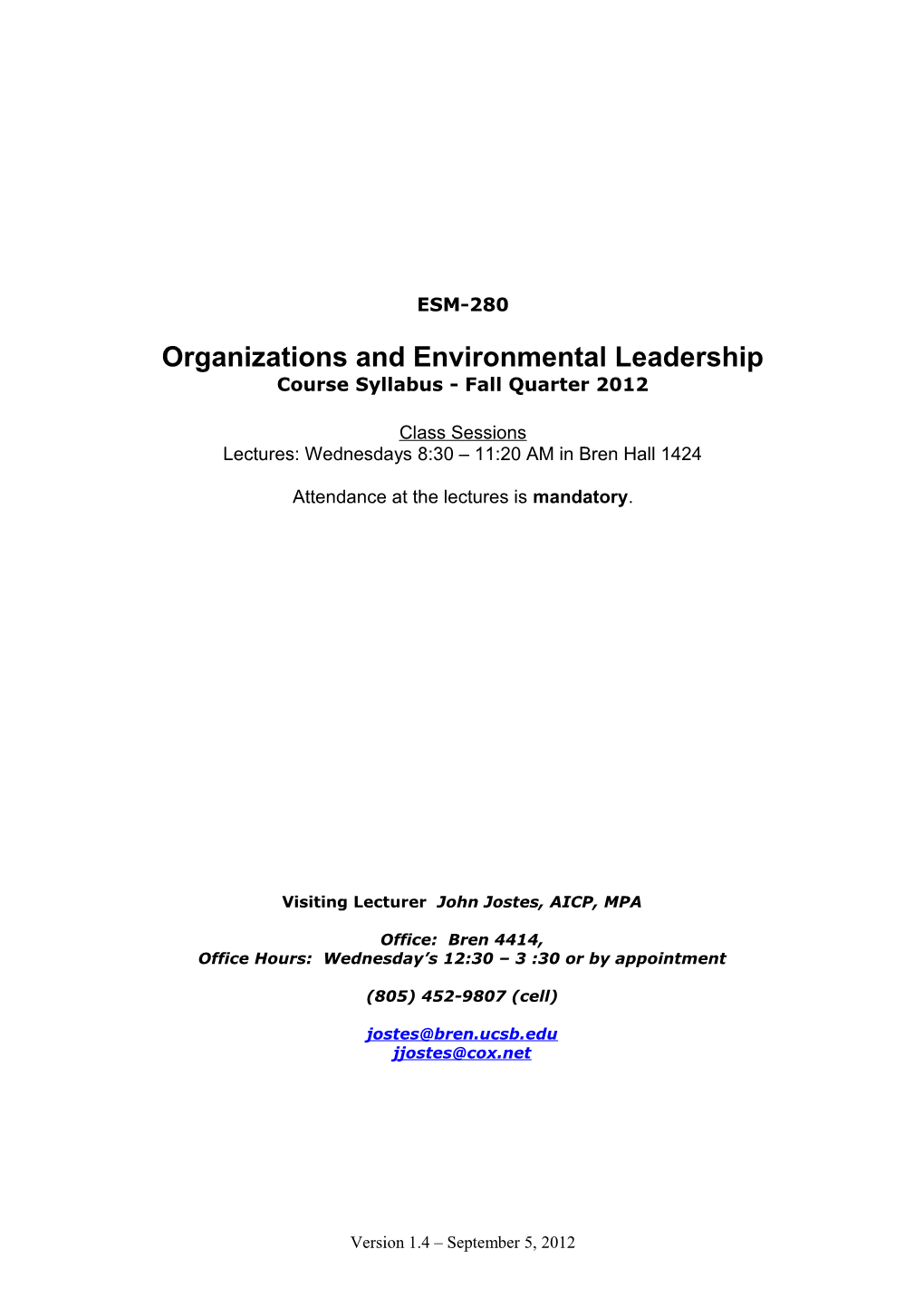 Organizations and Environmental Leadership