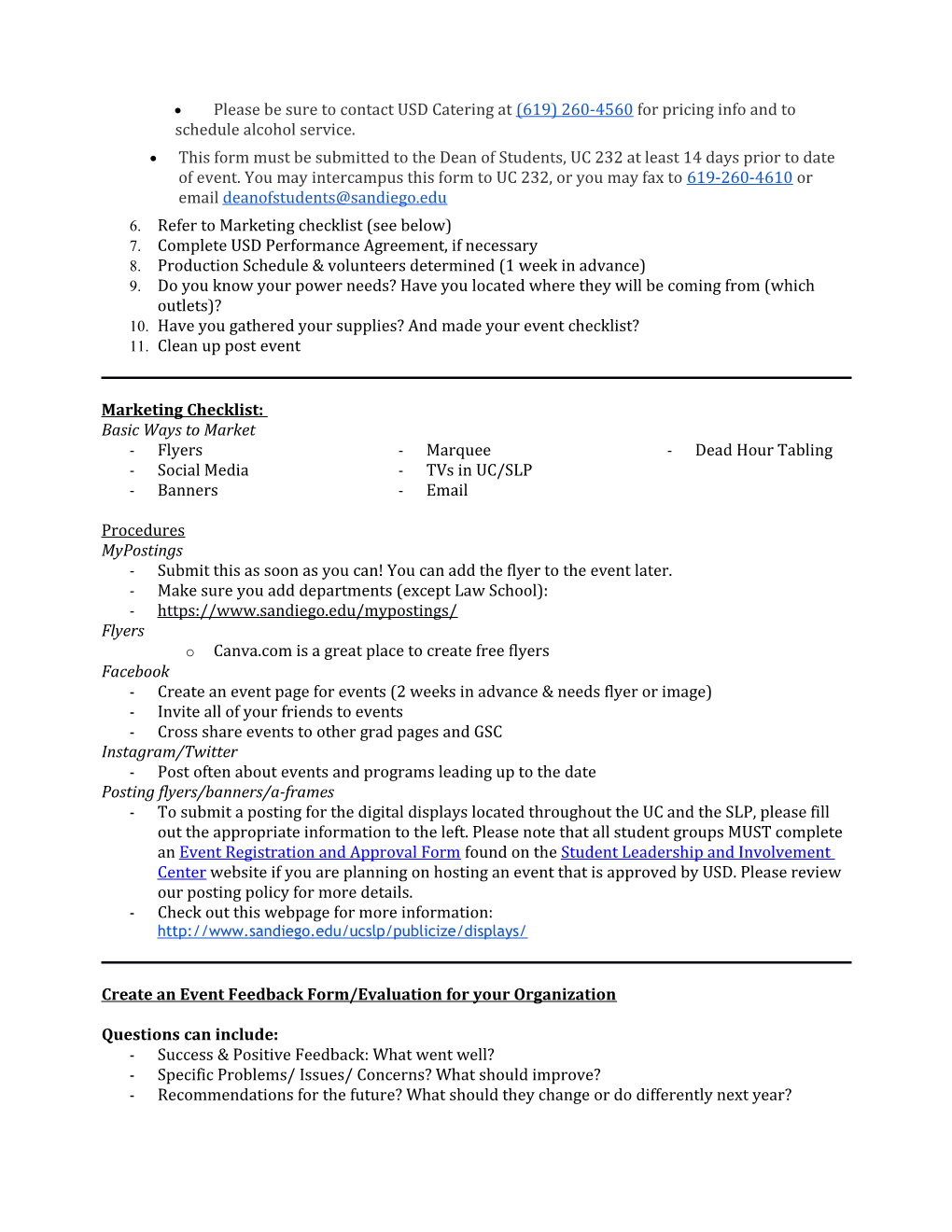 Grad Event Planning Document