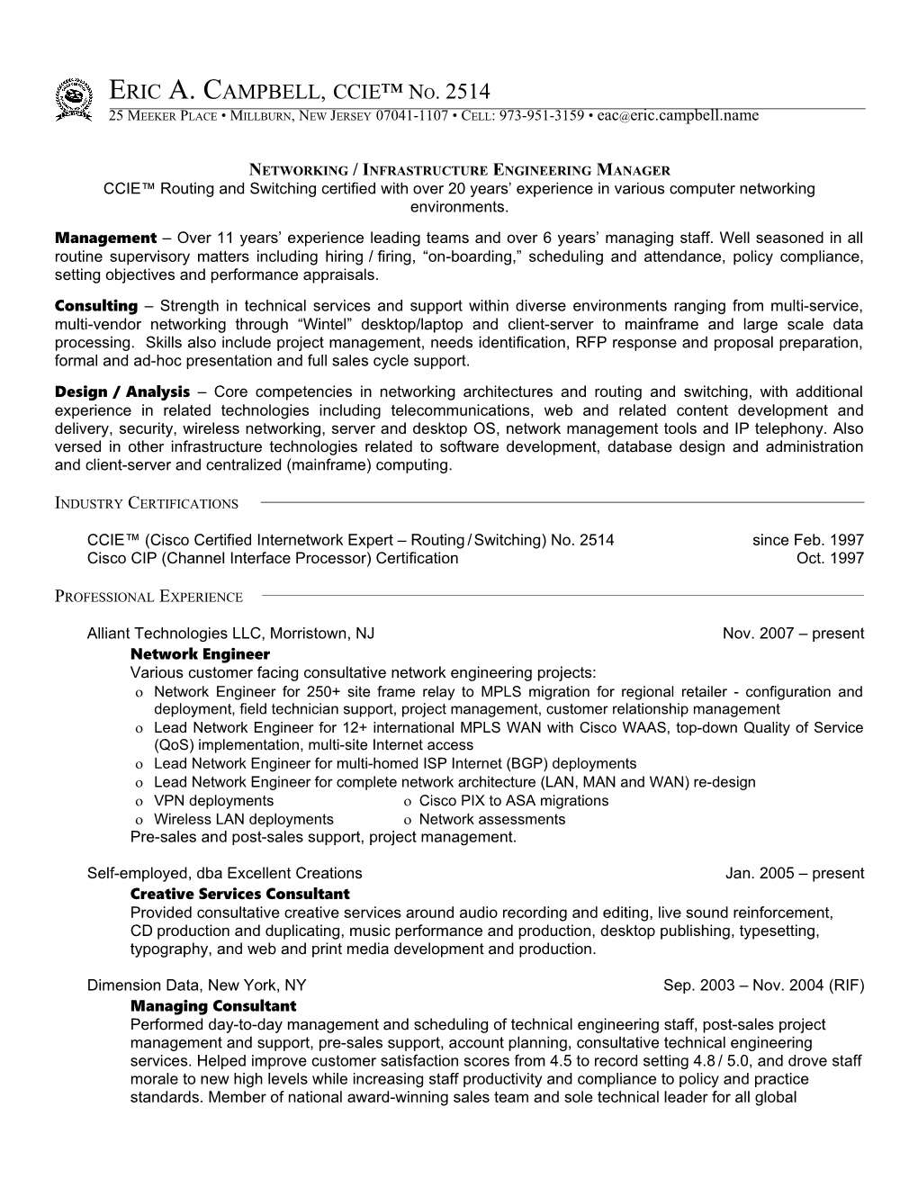 Eric A. Campbell, CCIE 2514