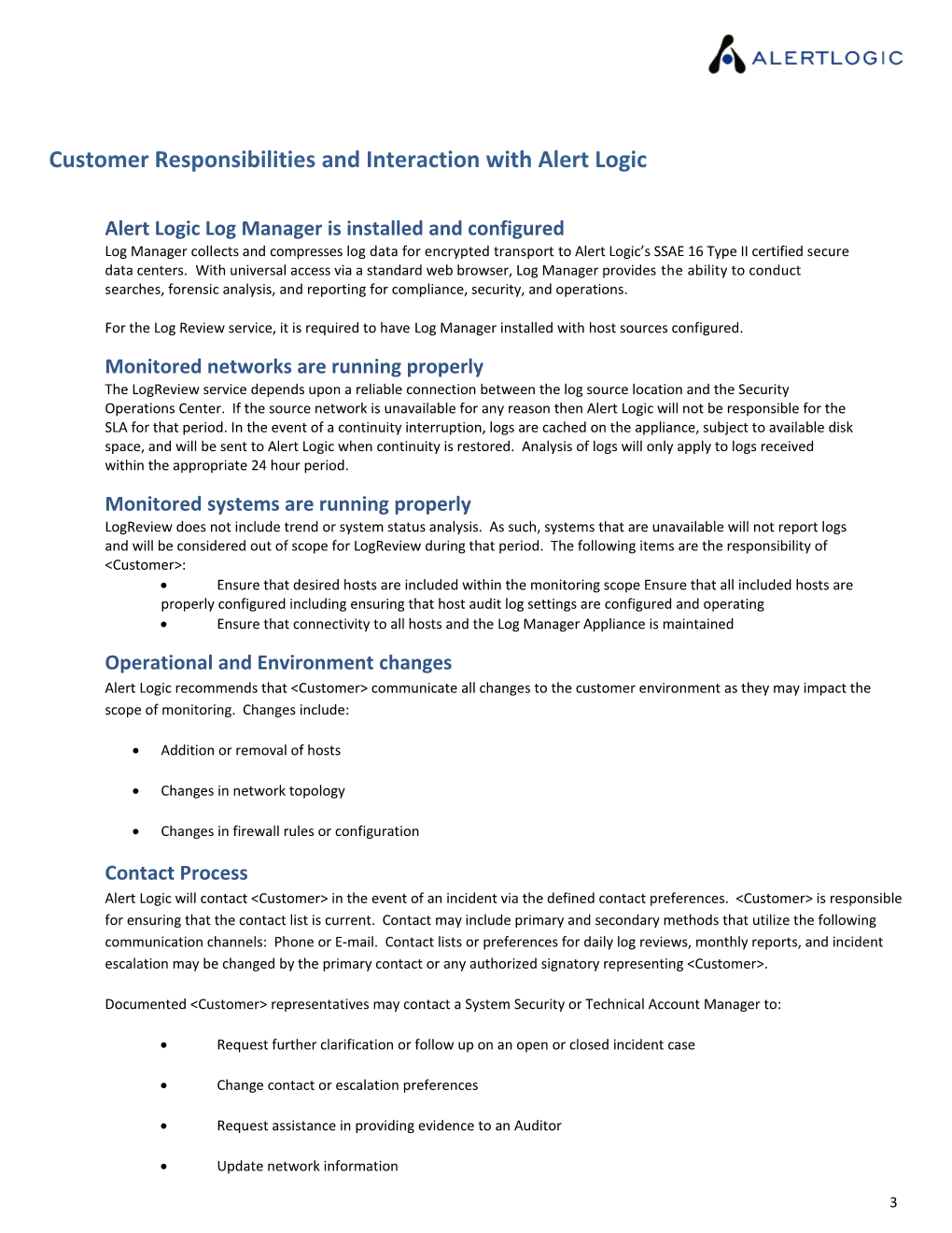 Logreview Standard Service Definition for &lt;Customer&gt;