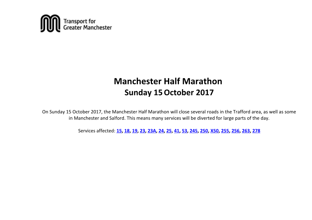 Manchester Half Marathon