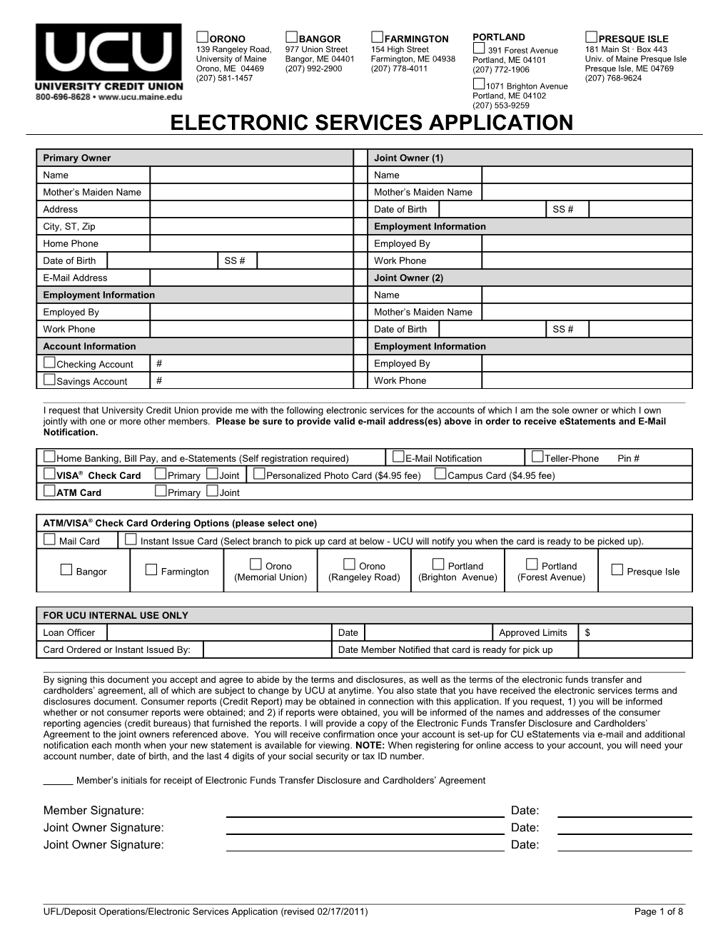 Electronic Services Application