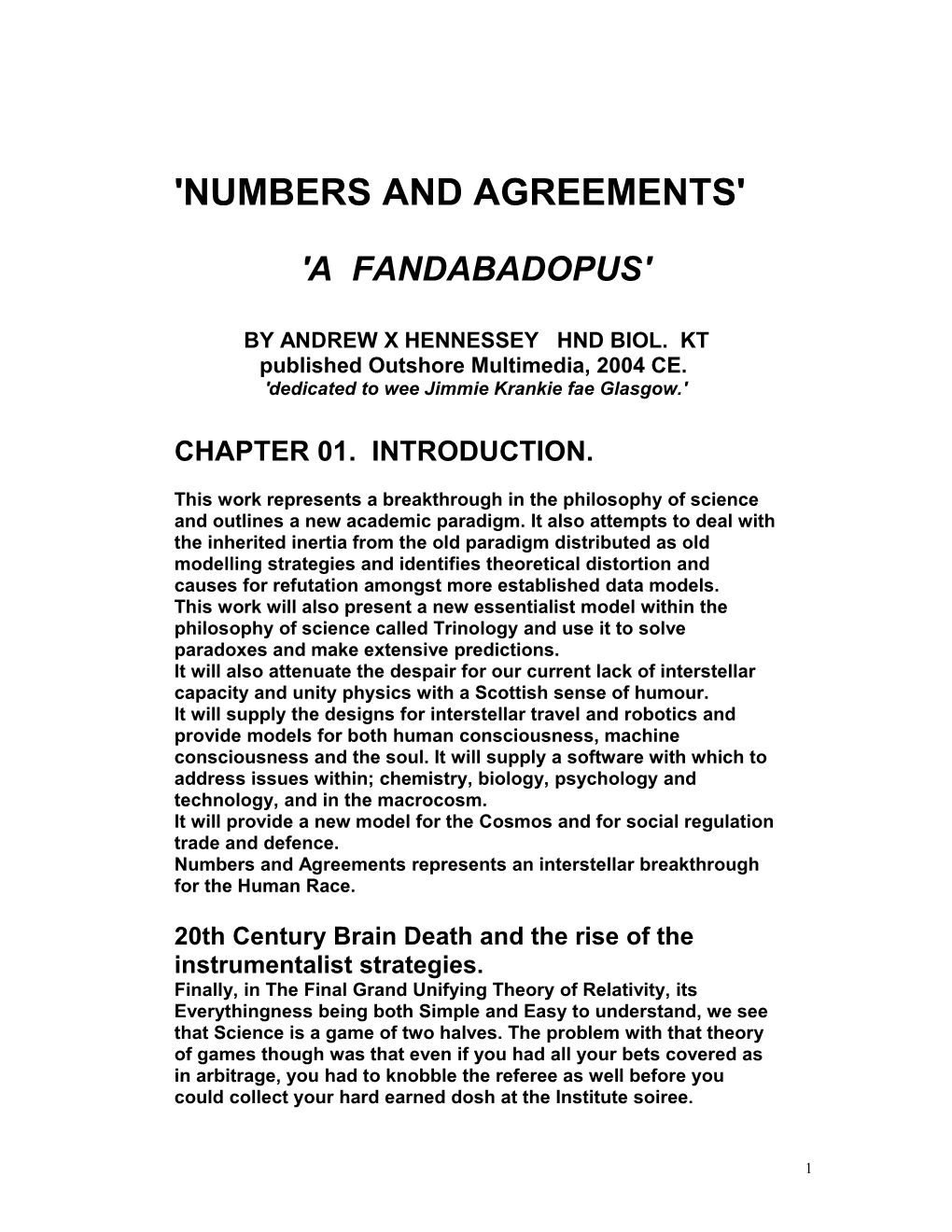 Numbers and Agreements