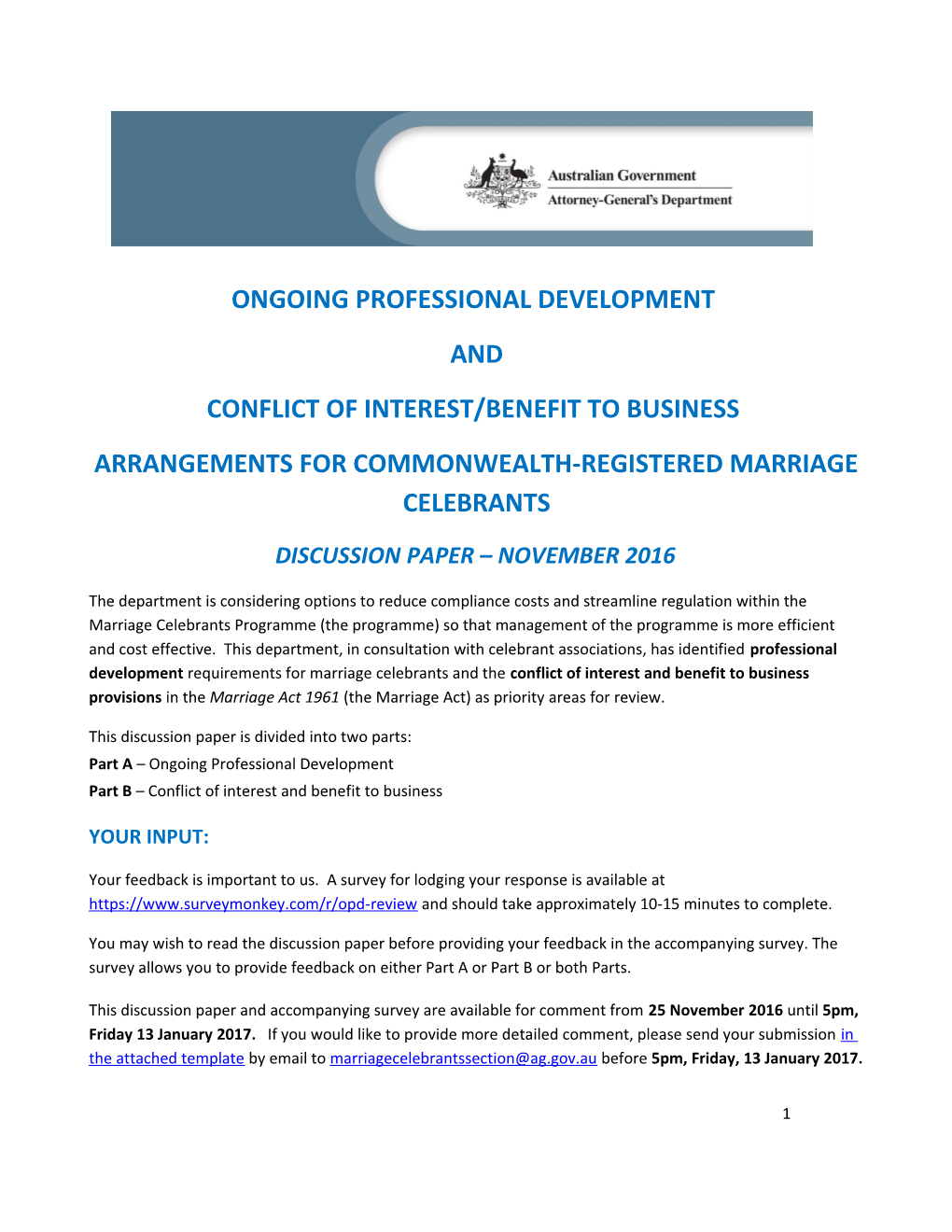 Ongoing Professional Development for Commonwealth-Registered Marriage Celebrants and Conflict