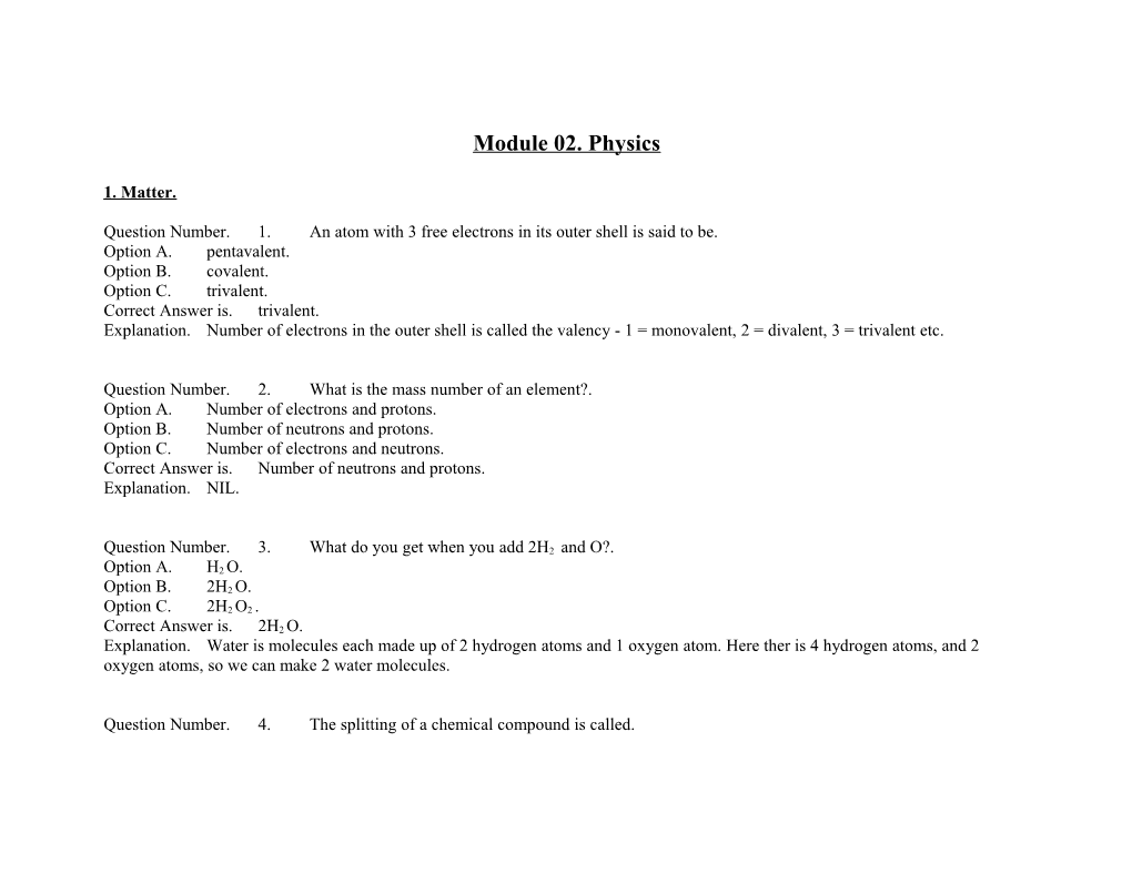 Module 02. Physics