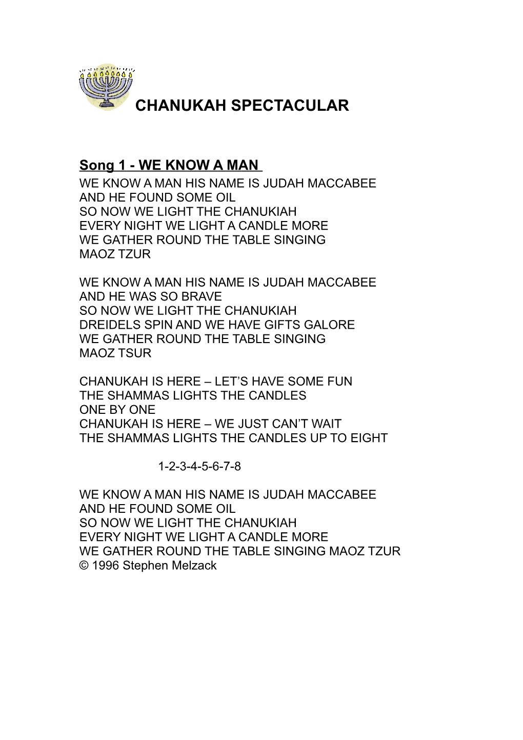 Song 1 - WE KNOW a MAN