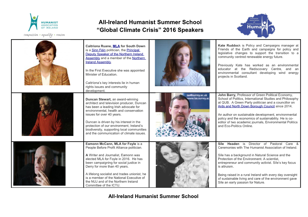 All-Ireland Humanist Summer School