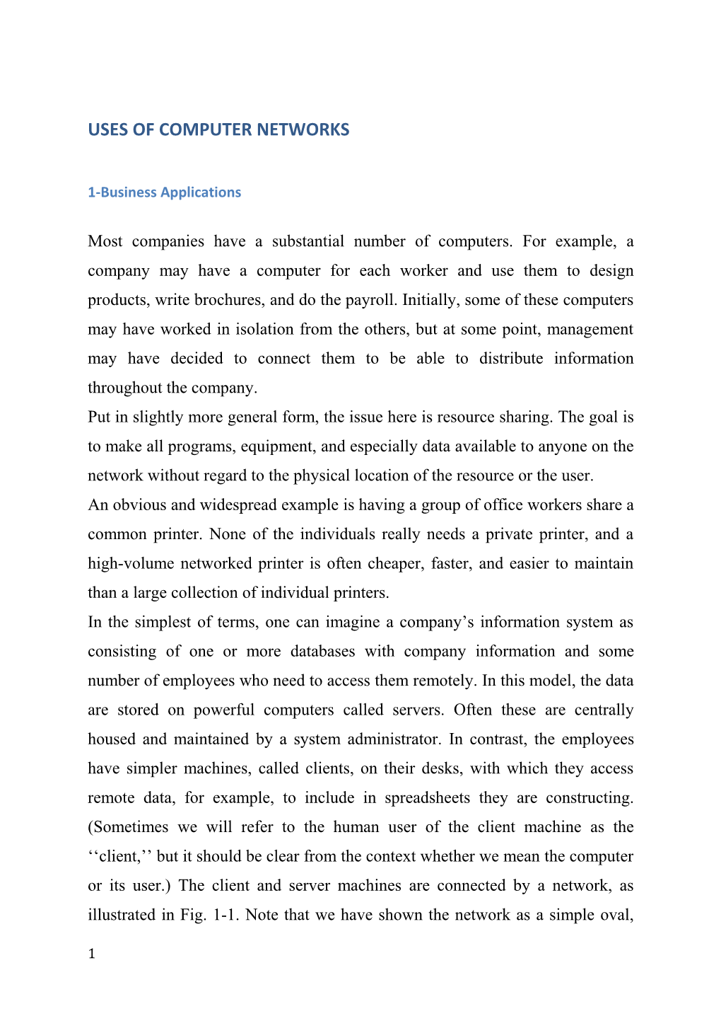 Uses of Computer Networks