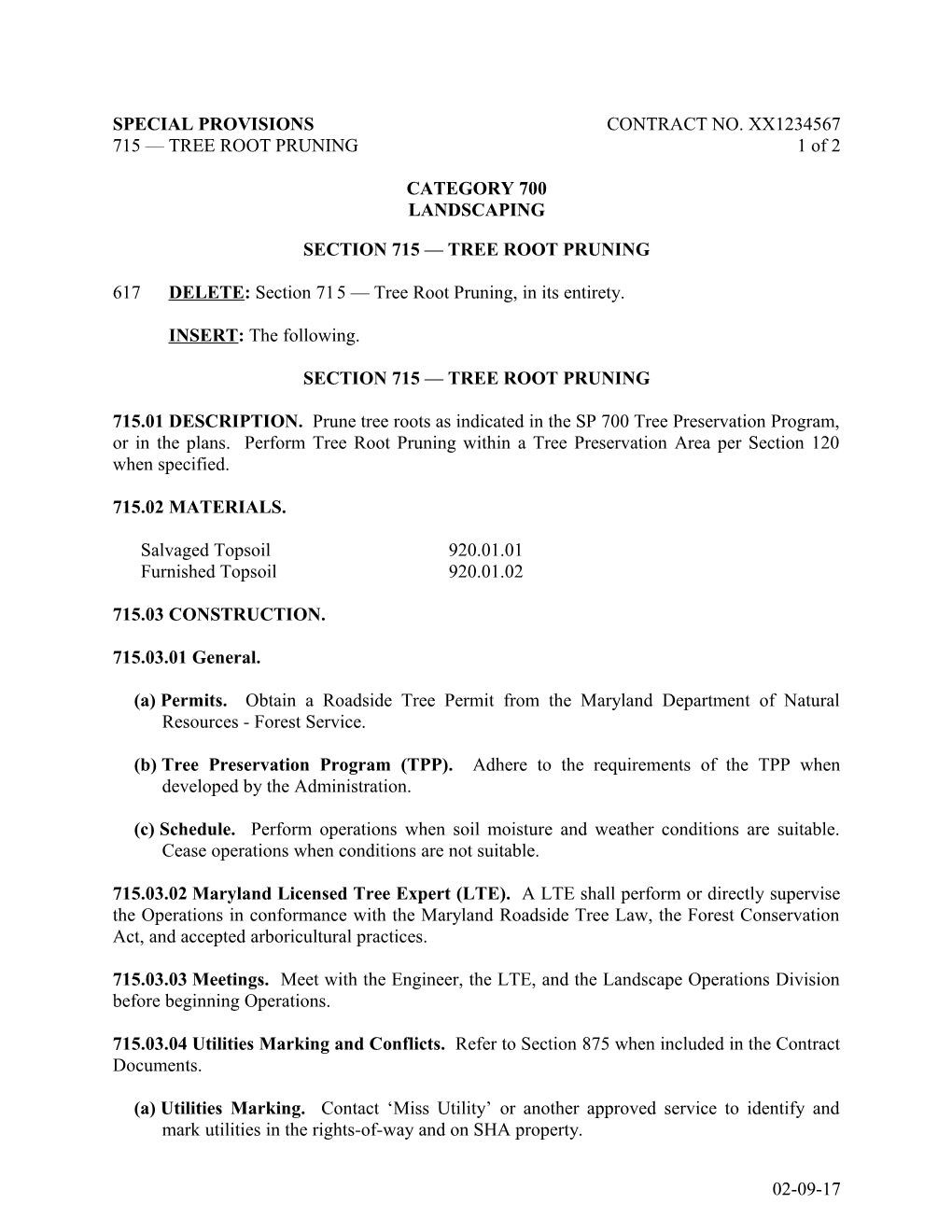 SP-Section 715 - Tree Root Pruning