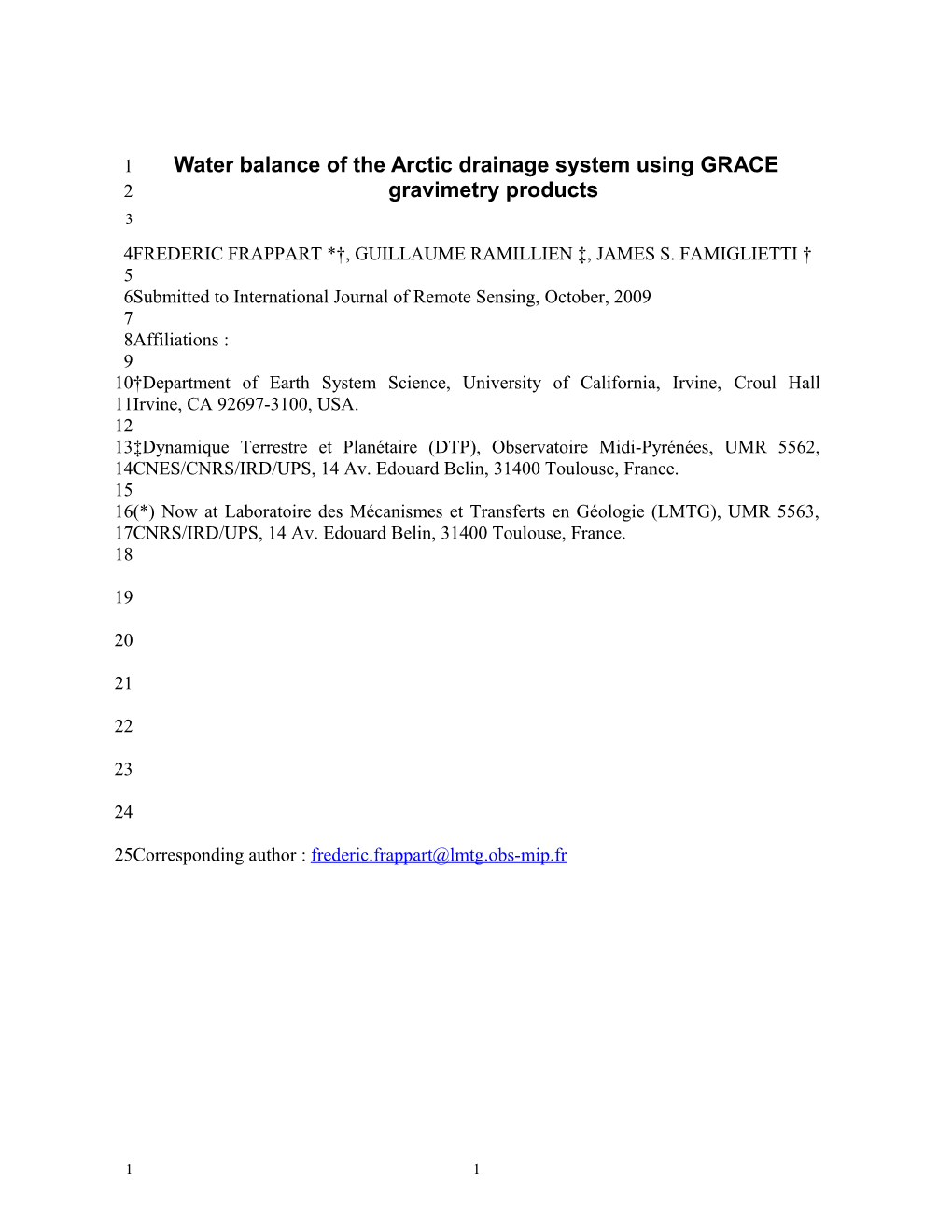 Evolution of High-Latitude Snow Mass Derived from the GRACE Gravimetry Mission (2002-2004)