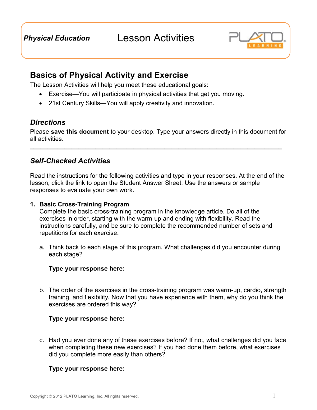 Basics of Physical Activity and Exercise
