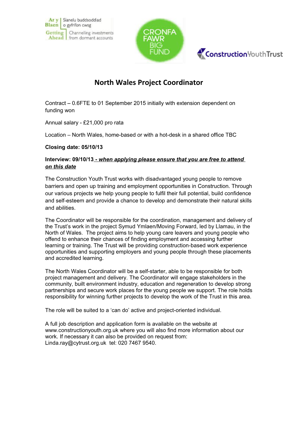 North Wales Project Coordinator