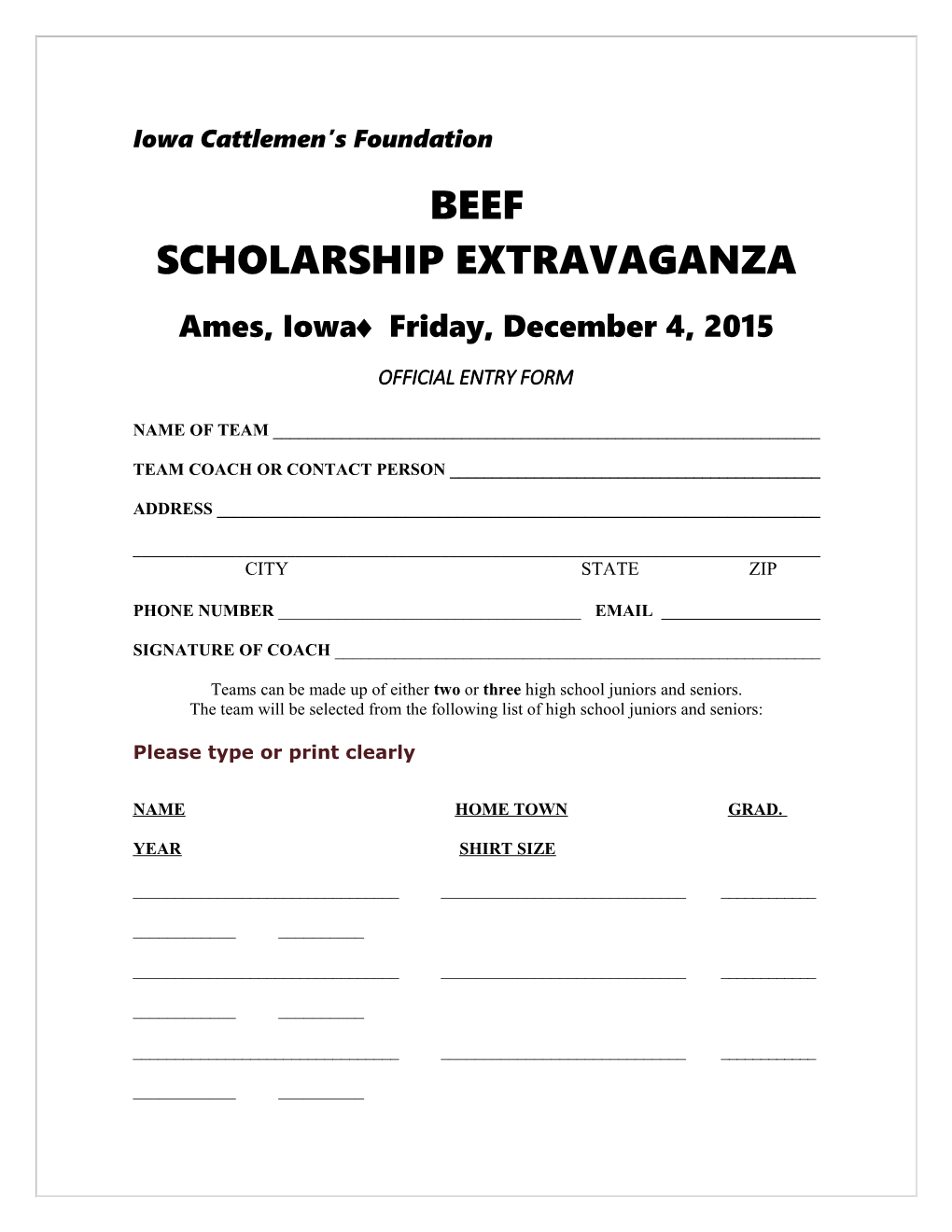 Beef Scholarship Extravaganza - Friday, March 18, 2011