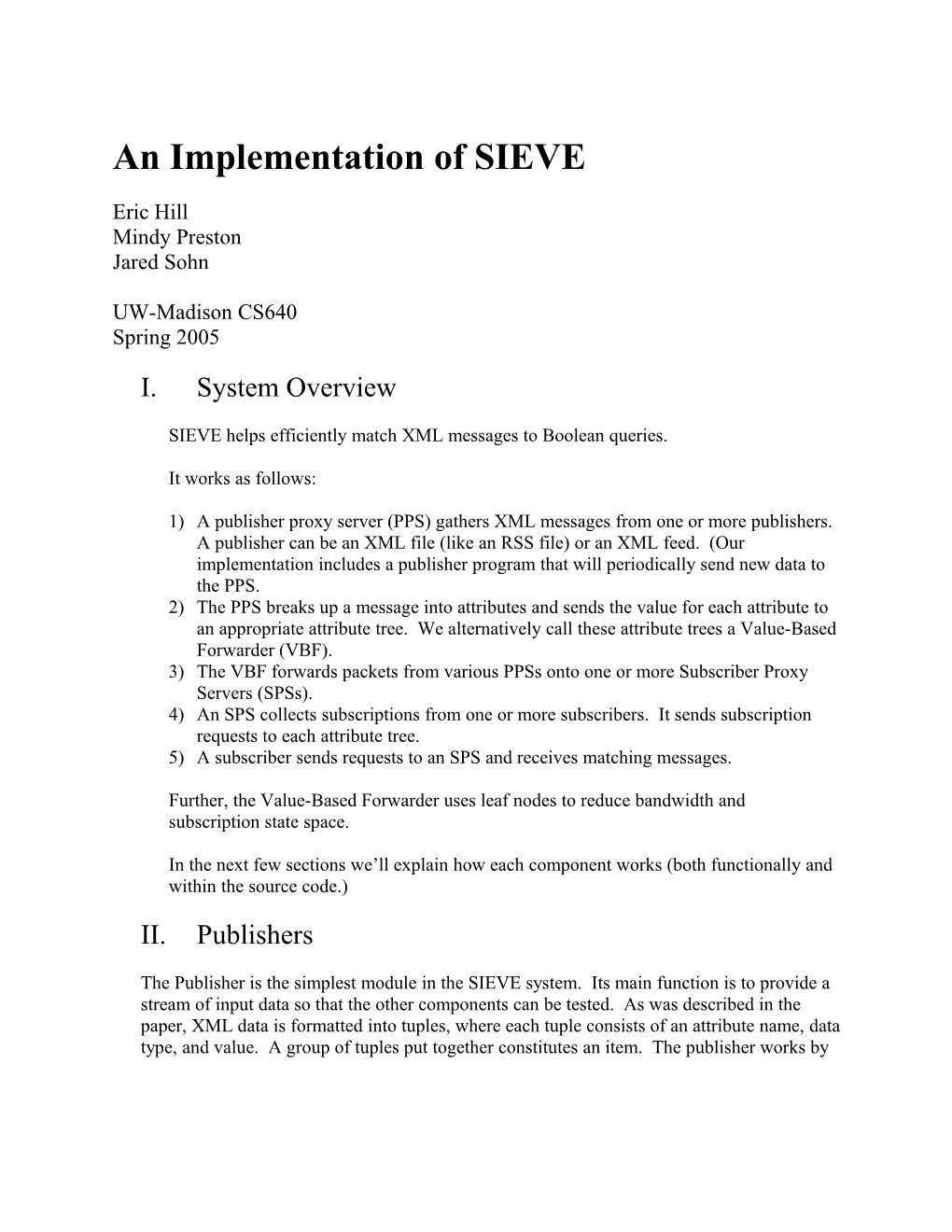 An Implementation of SIEVE