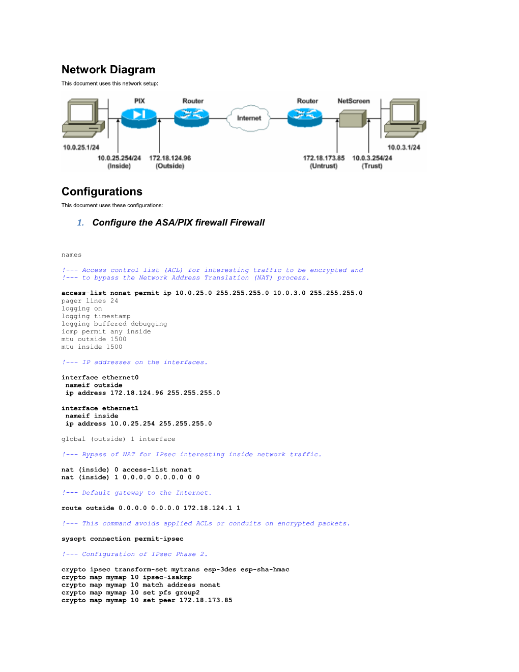 1. Configure the ASA/PIX Firewall Firewall