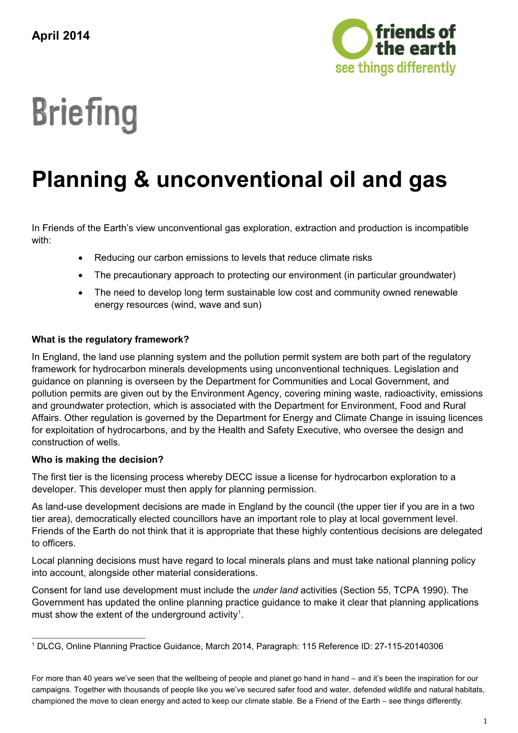 Unconventional Oil and Gas and Planning