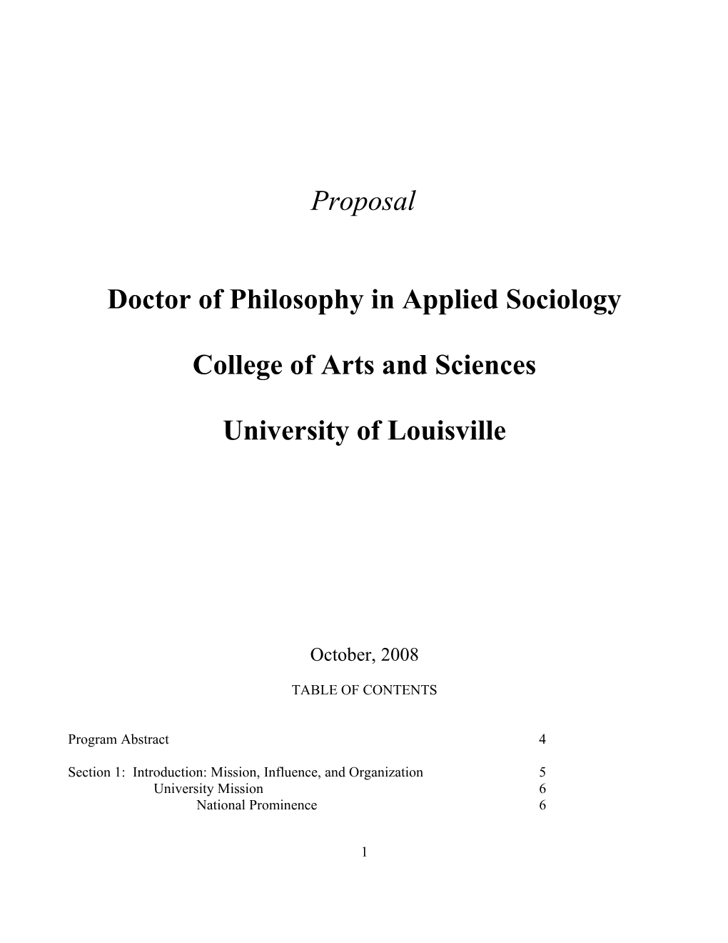 Doctor of Philosophy in Applied Sociology