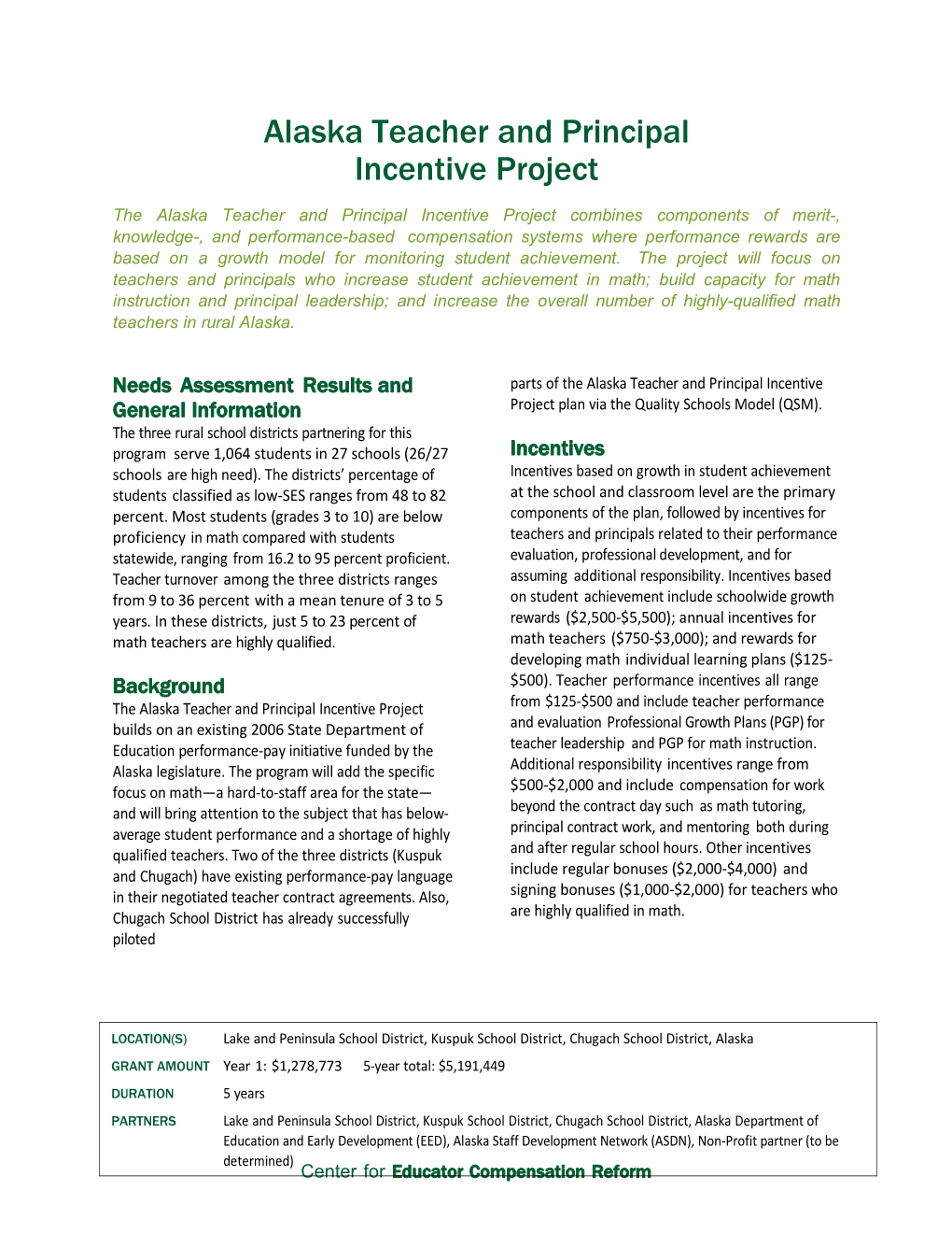 Alaska Teacher and Principal Incentive Project (MS Word)