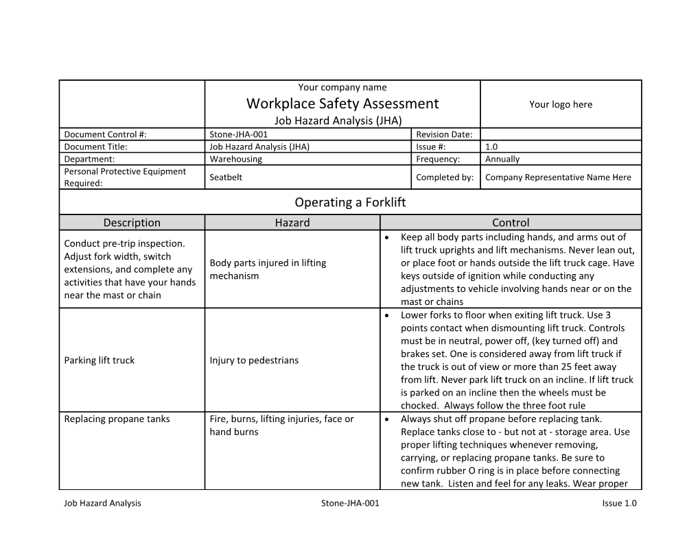 Keep All Body Parts Including Hands, and Arms out of Lift Truck Uprights and Lift Mechanisms