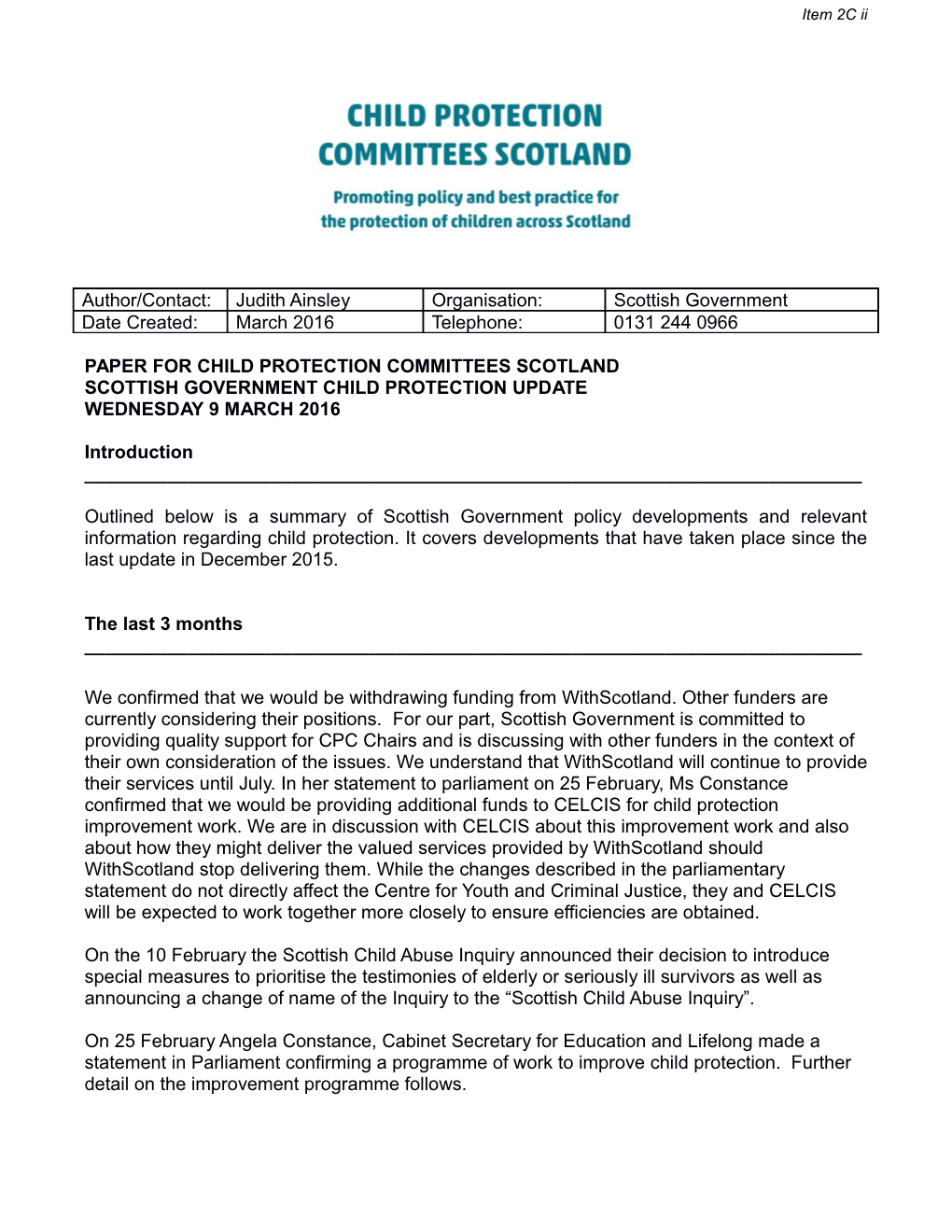 Paper for Child Protection Committees Scotland