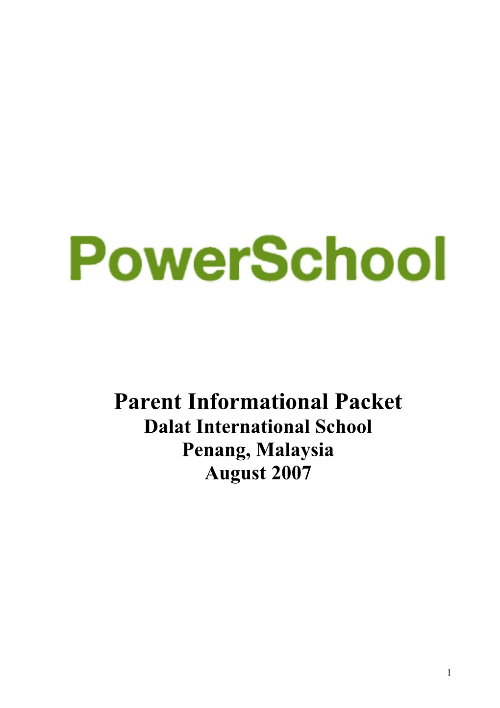 Parent Informational Packet