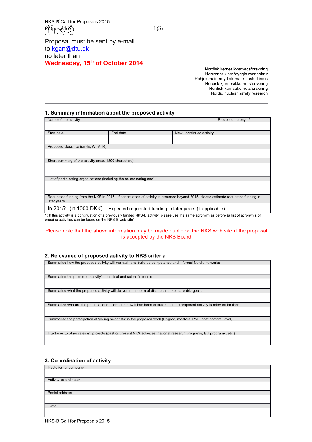 NKS-B Proposal Form