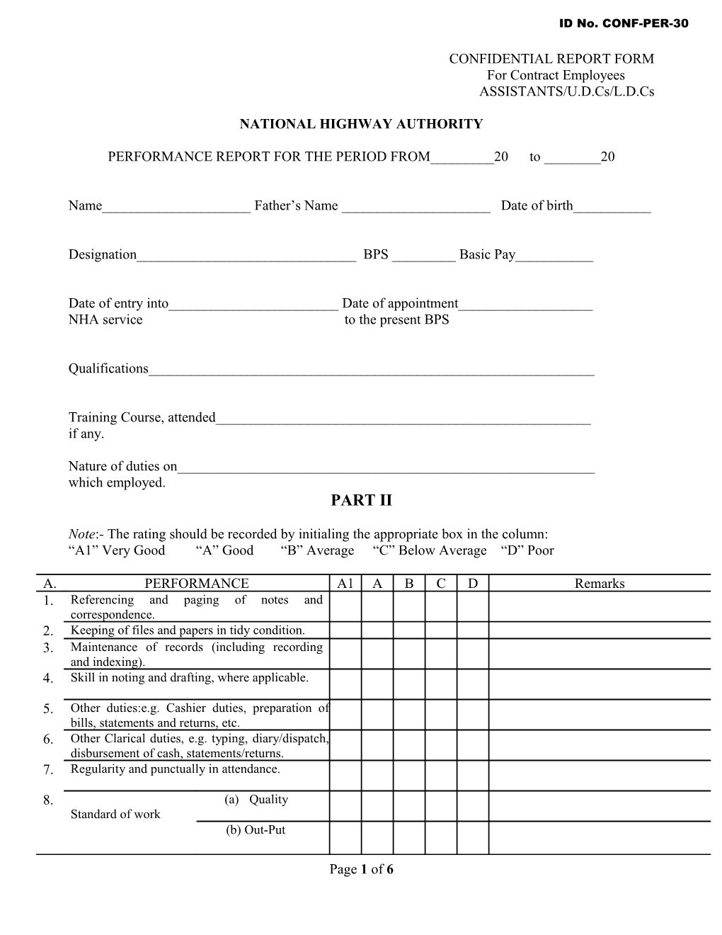 Confidential Report Form