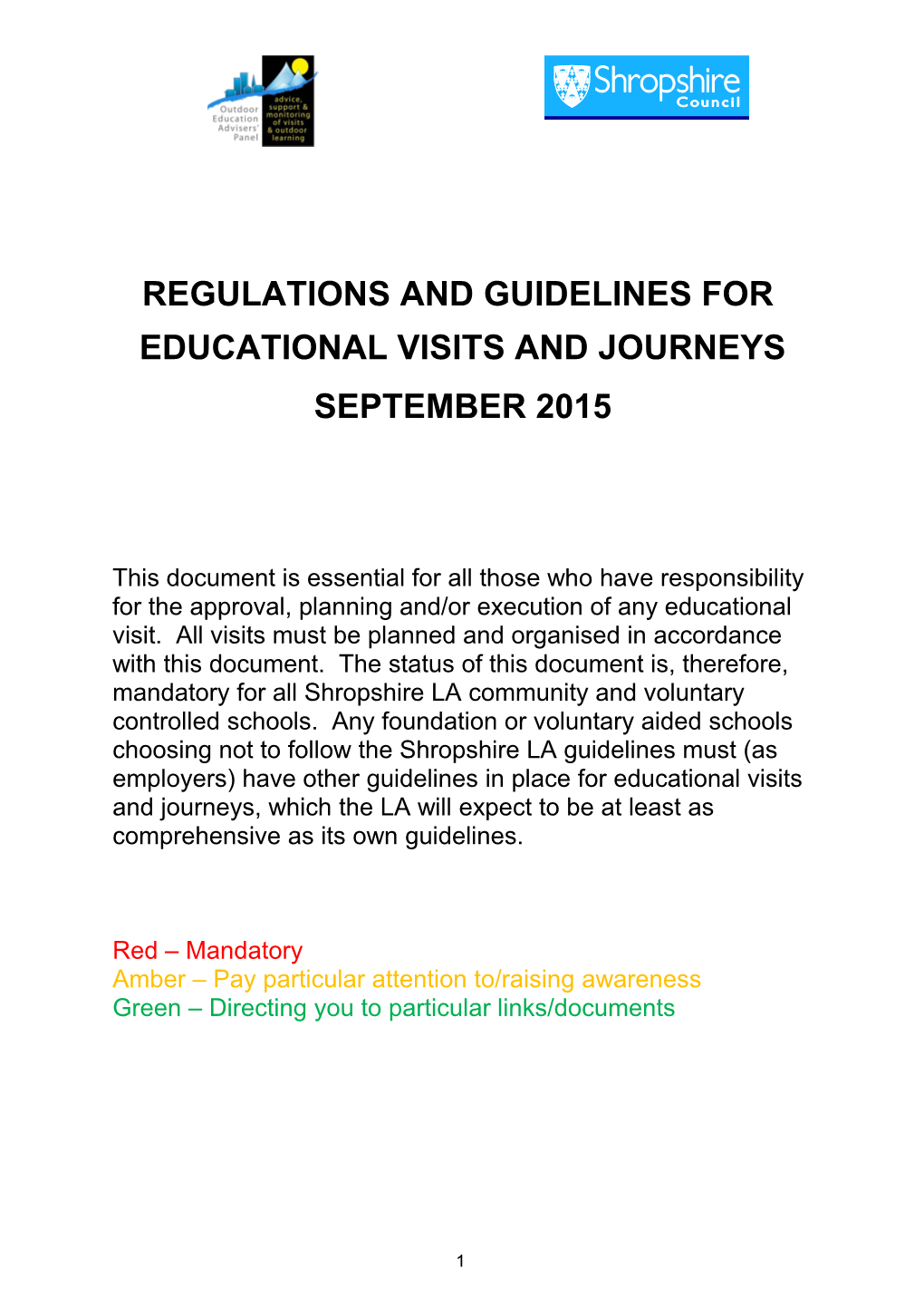 Regulations and Guidelines For