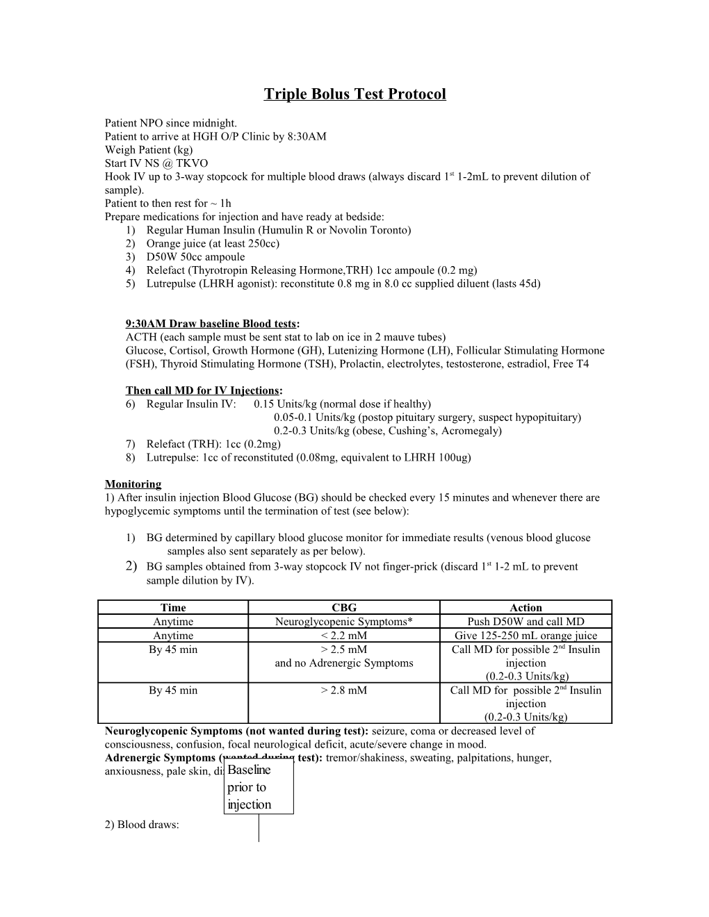 Triple Bolus Test Protocol