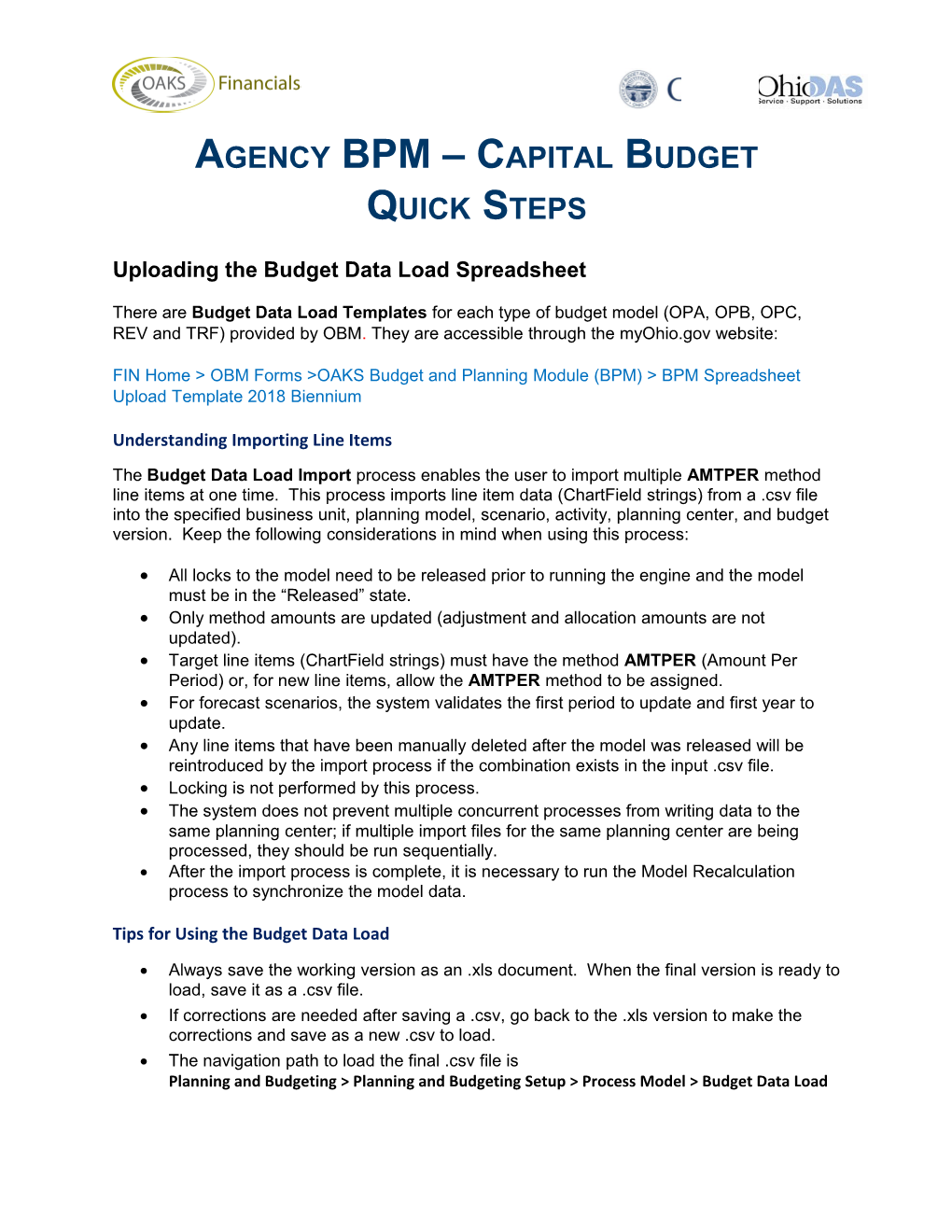 Agency BPM Capital Budget