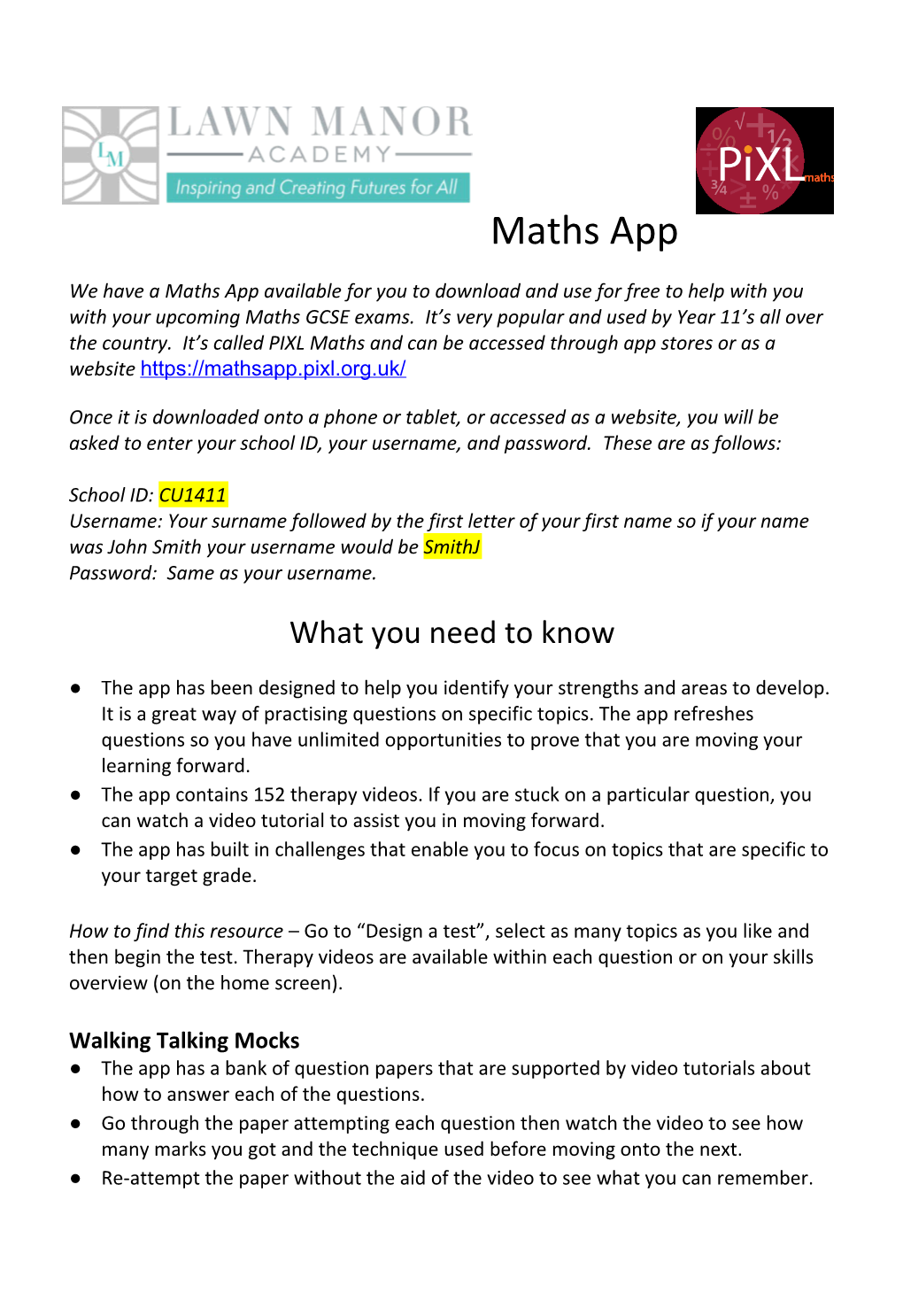 We Have a Maths App Available for You to Download and Use for Free to Help with You With