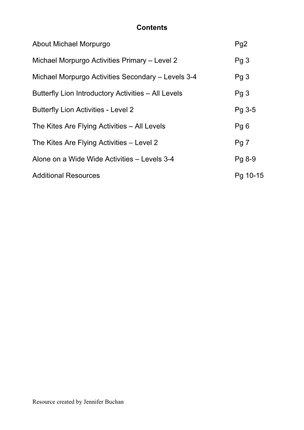 Michael Morpurgo Activities Primary Level 2Pg 3