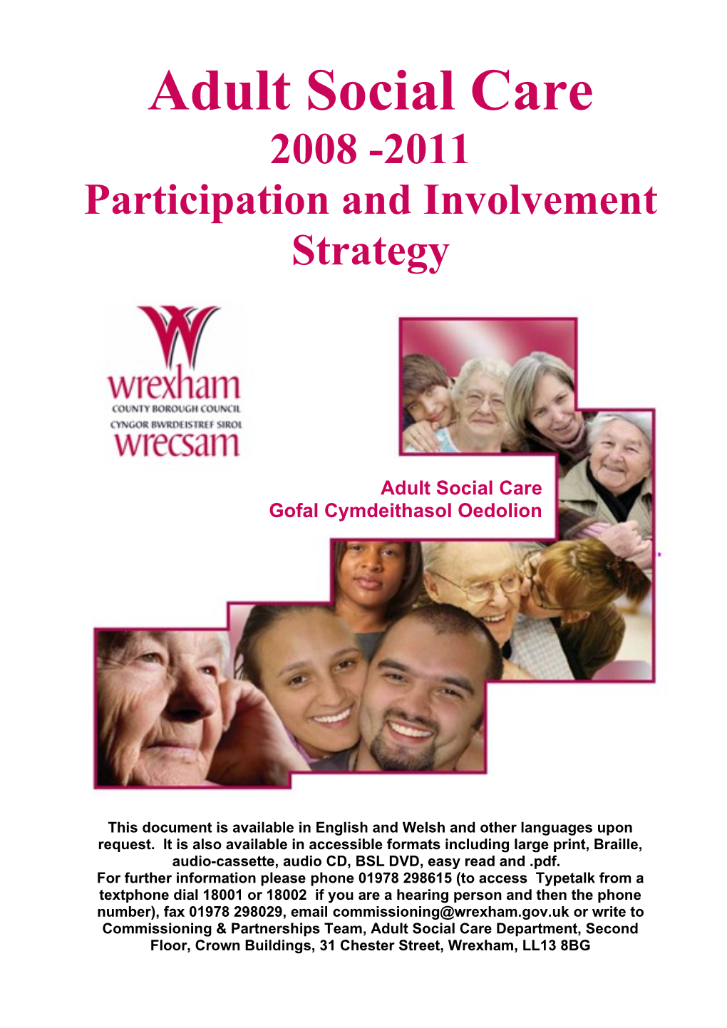 Adult Social Care 2008-2011 Participation and Involvement Strategy