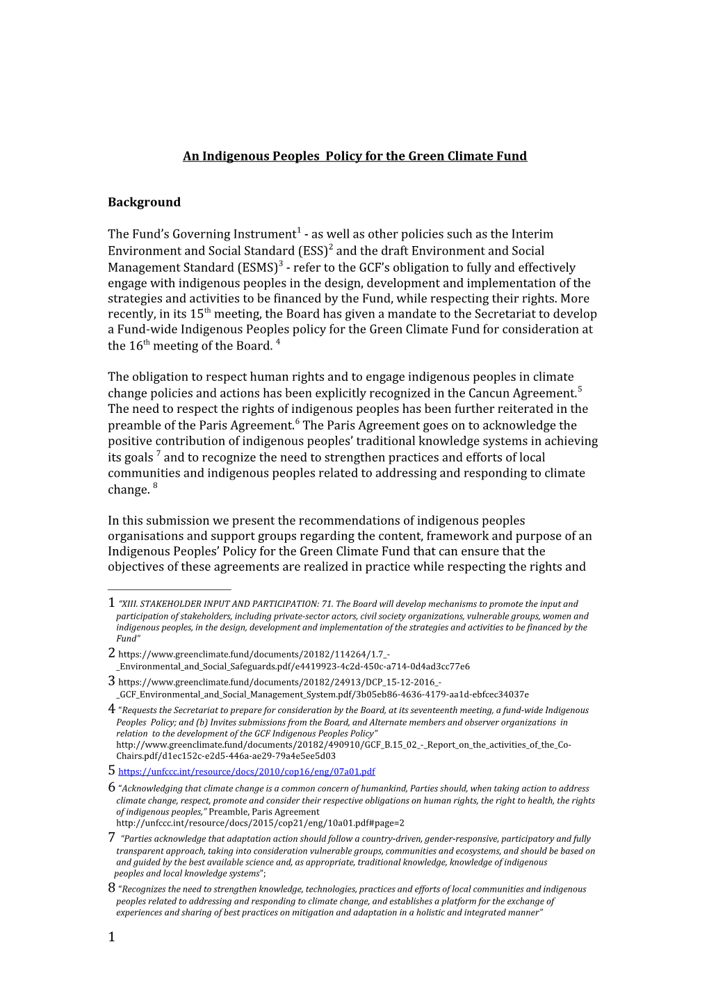 An Indigenous Peoples Policy for the Green Climate Fund