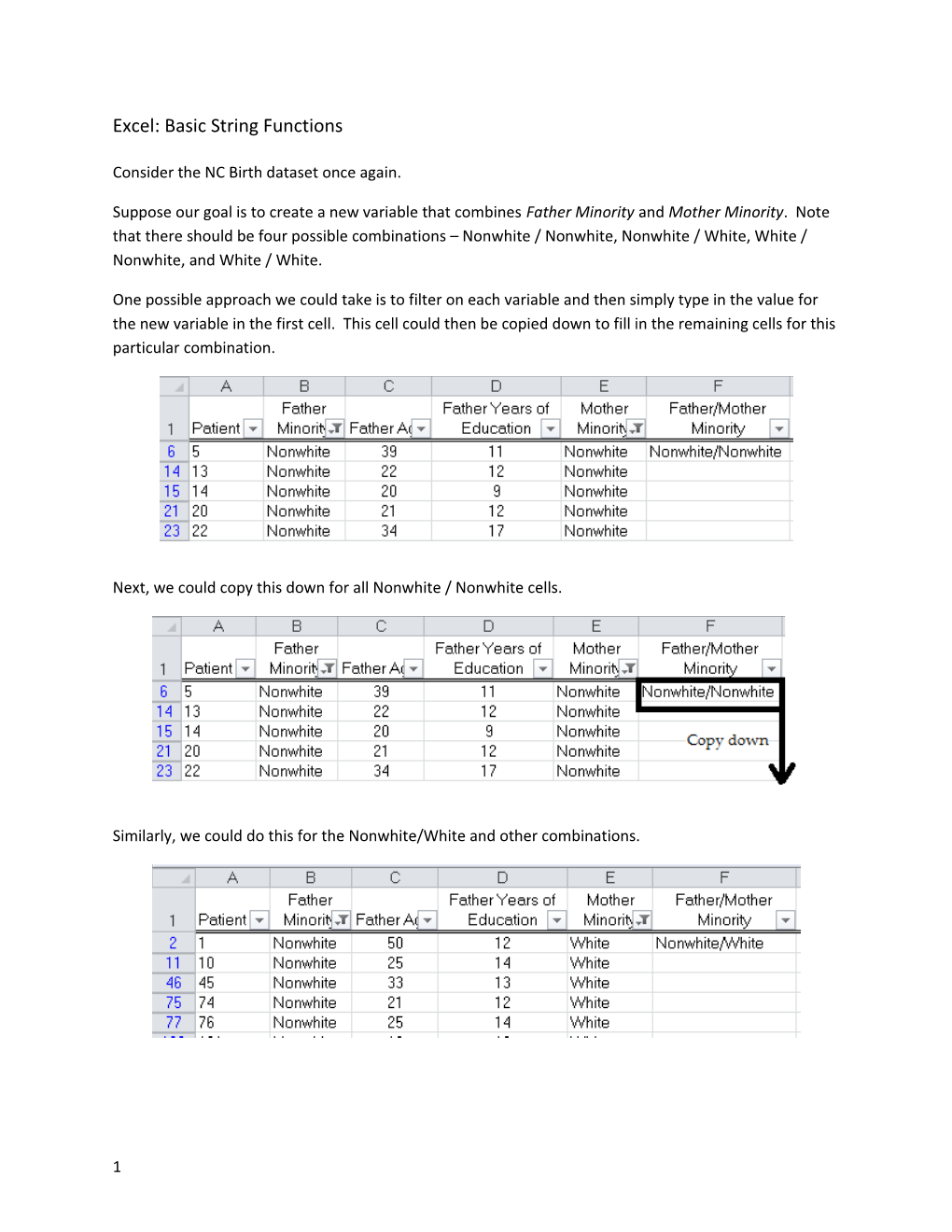 Excel: Basic String Functions