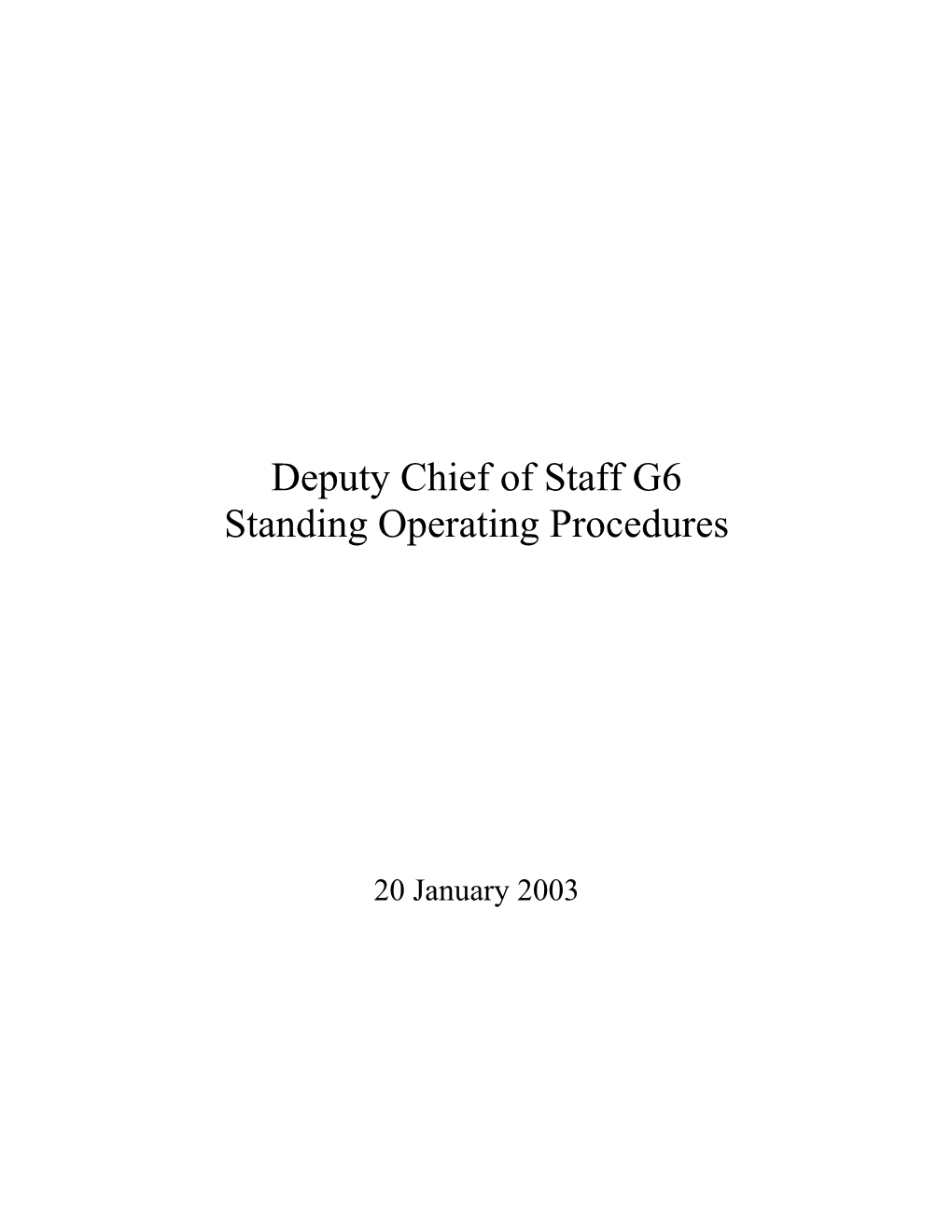 Deputy Chief of Staff G6