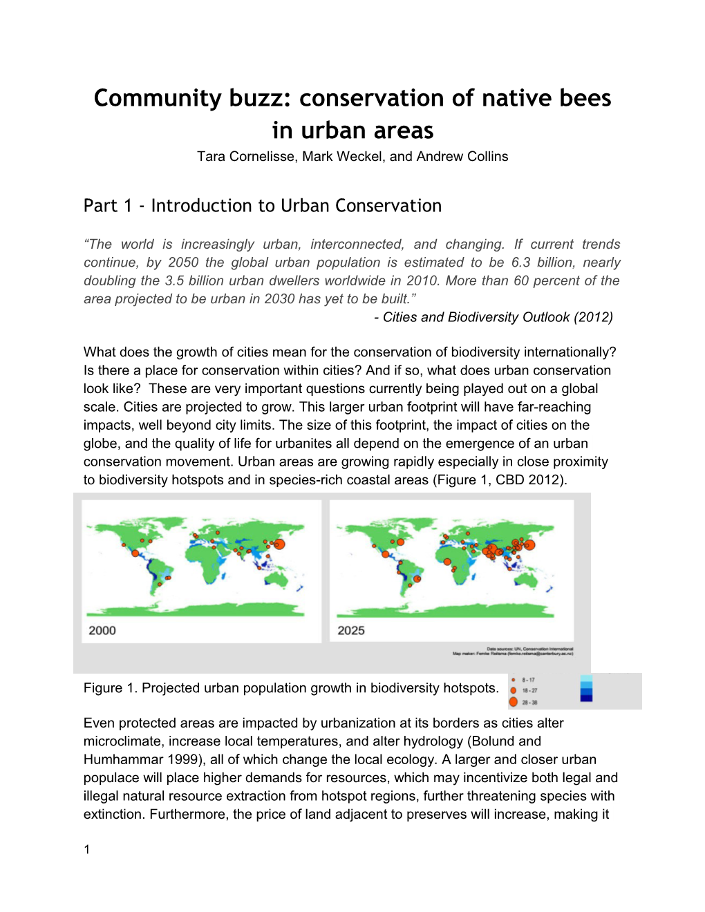 Urban Ecology Module- Student Version