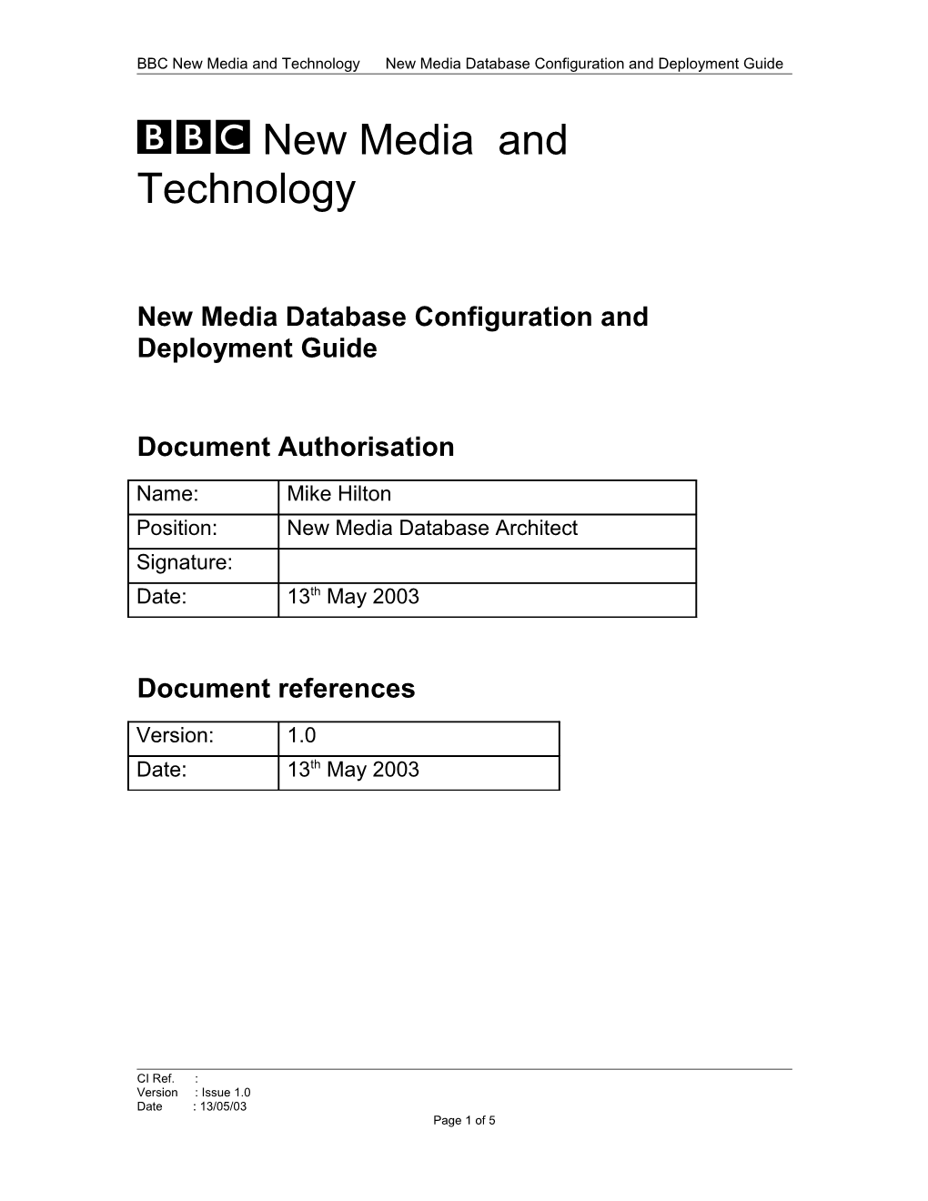 Database Document Index