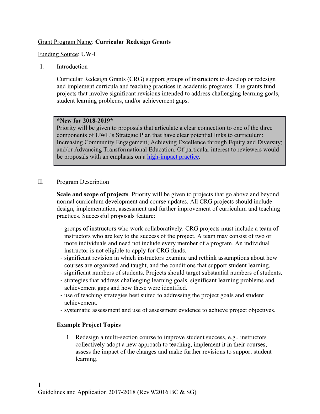 Grant Program Name: Faculty Development Committee Grants: Teaching Innovation, Scholarship