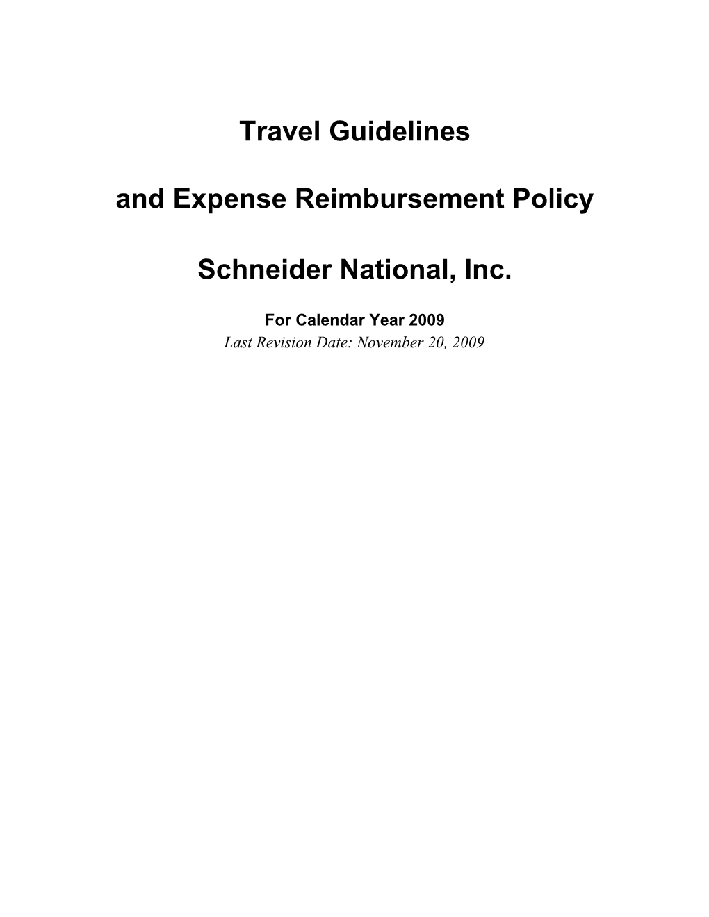 Travel and Entertainment Policy