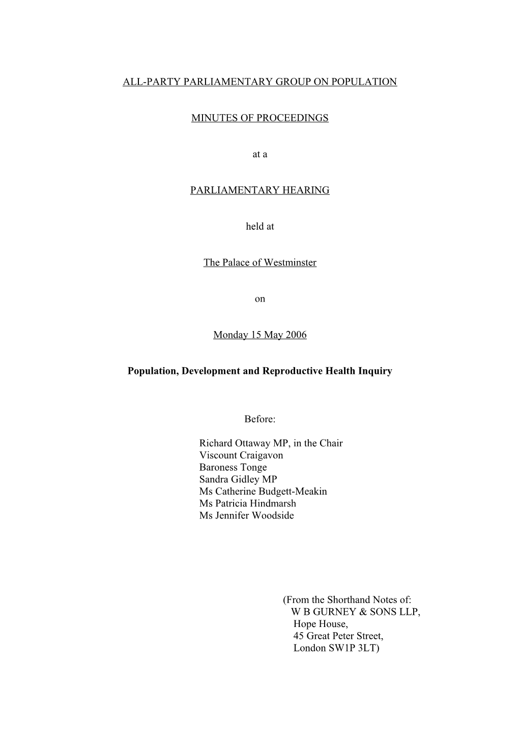 All-Party Parliamentary Group on Population